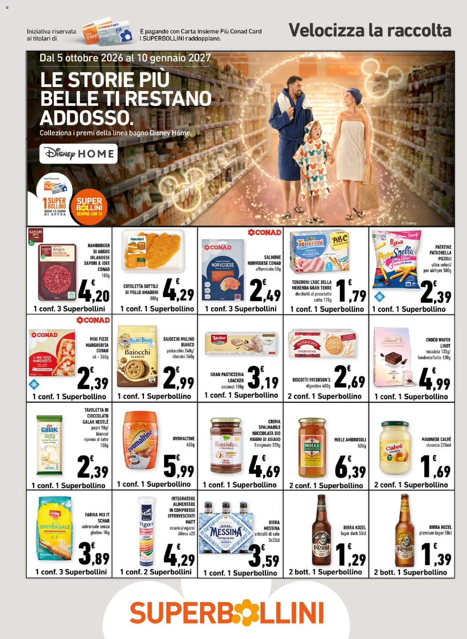 Volantino Conad del 21/10/2026 | Pagina: 14 | Prodotti: Prosciutto Cotto, Salmone, Birra messina, Tavoletta