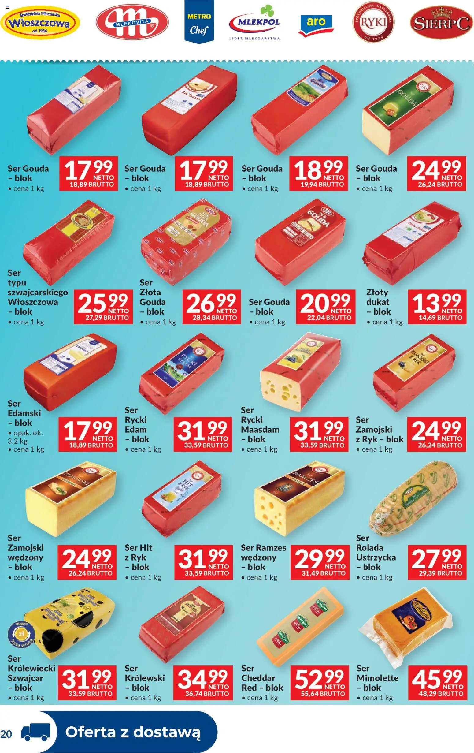 Makro gazetka - Dystrybucja do sklepów od 04.08.2026 | Strona: 20 | Produkty: Rolada, Ser, Cheddar, Ser gouda