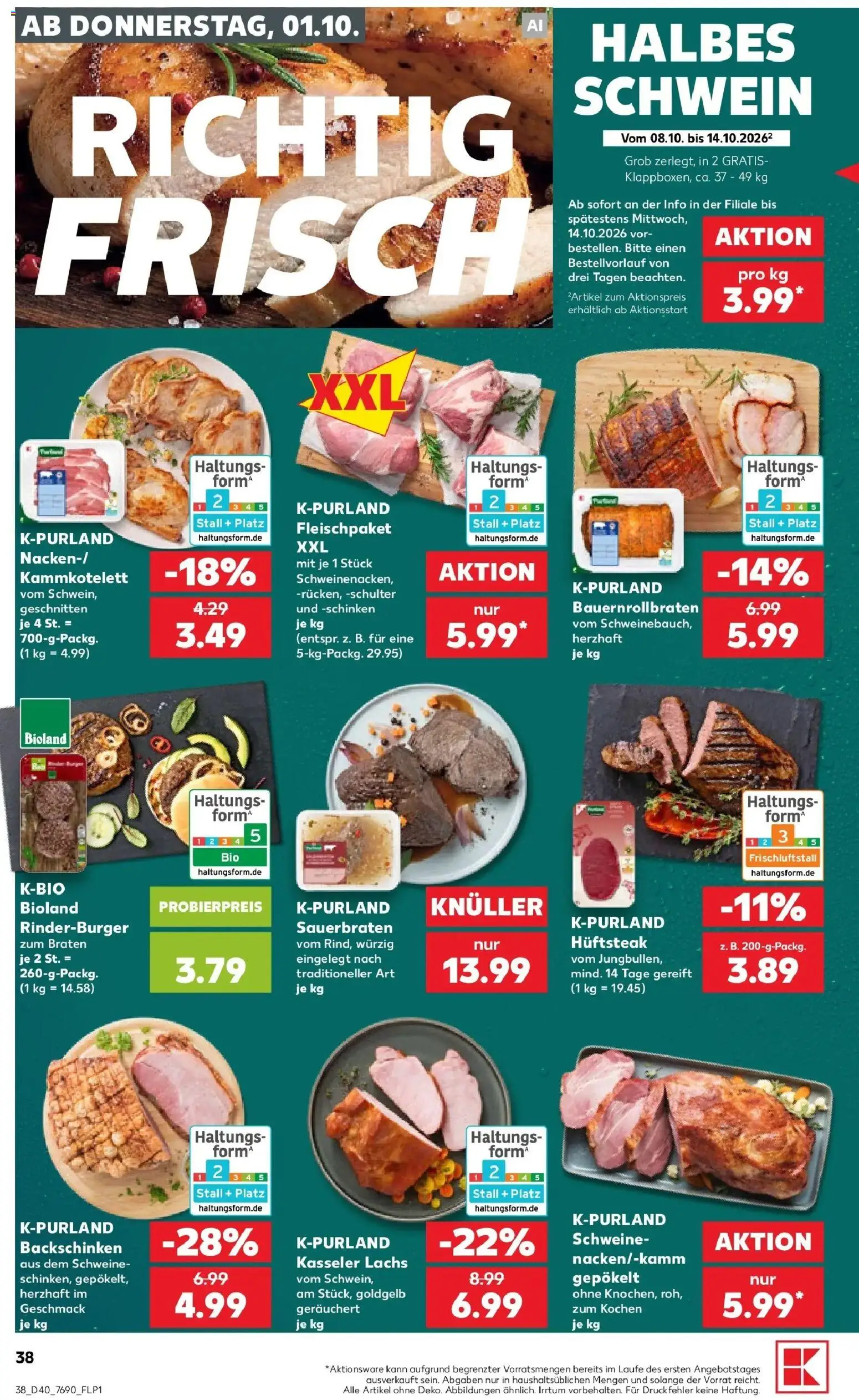 Prospekt Kaufland ab 28.09.2026 » Angebote Online zum Blättern | Seite: 48 | Produkte: Lachs, Schulter, Schinken