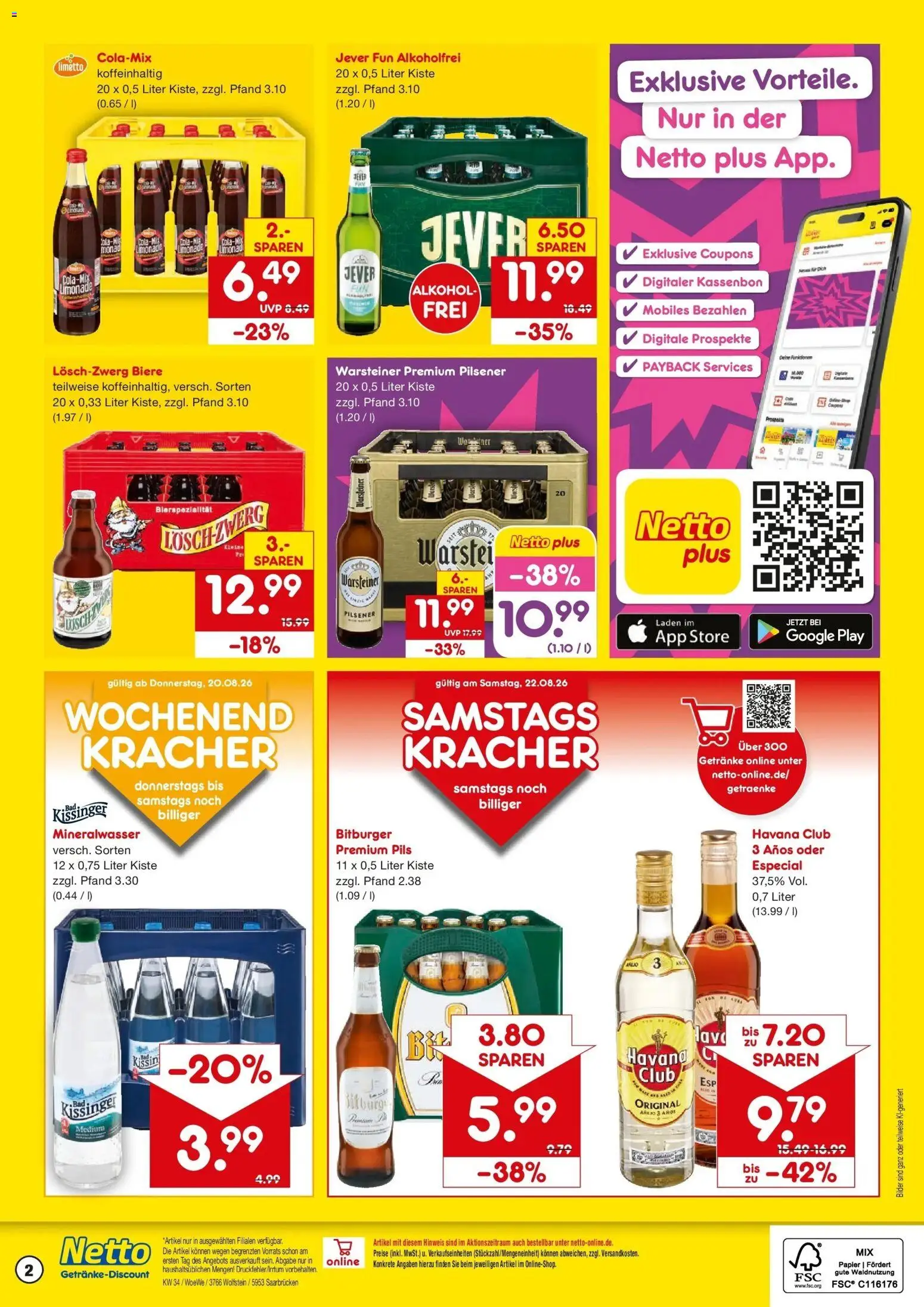 Netto Marken-Discount Prospekt Saarbrücken (ab 17.08.2026) » Angebote | Seite: 2 | Produkte: Limonade, Bilder, Alkohol, Warsteiner