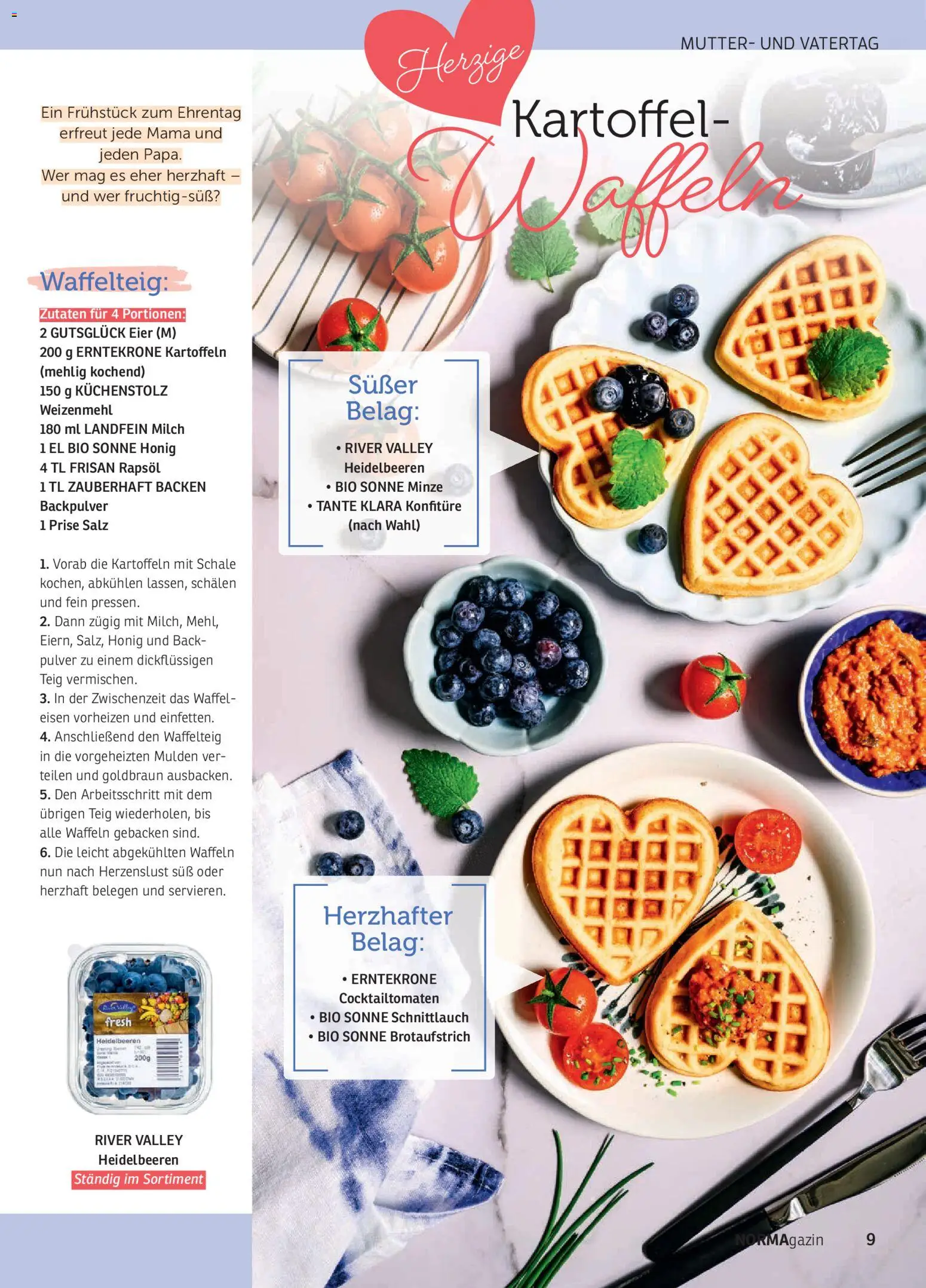 Norma NORMAgazin Mai/Juni 2026 – gültig ab 01.05.2026 | Seite: 9 | Produkte: Milch, Rapsöl, Waffeln, Kartoffeln