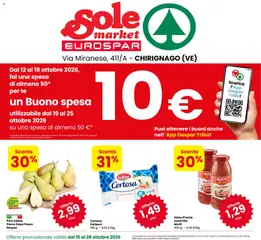 Anteprima del volantino Eurospar volantino Chirignago valido a partire dal 15/10/2026