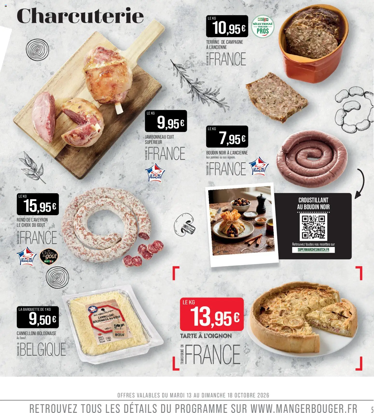 {H1} | Page: 5 | Produits: Charcuterie, Tarte, Pommes, Boudin noir