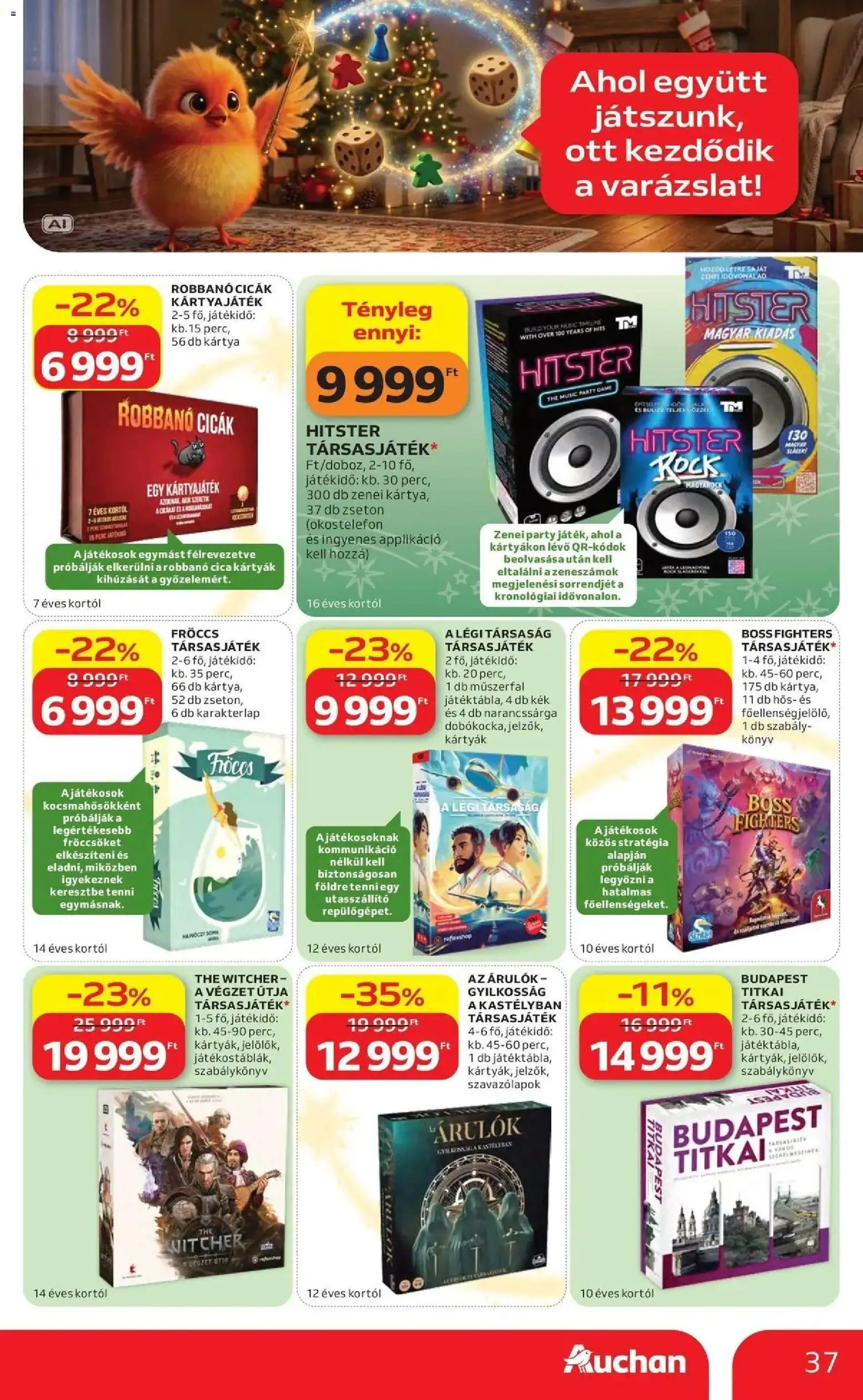 Auchan Karácsonyi ajánlataink Kecskemét - 2026.10.22. -tól/töl > akció, lapozható szórólap 🛍️ | Oldal: 37 | Termékek: Okostelefon, Játék, Társasjáték, Könyv