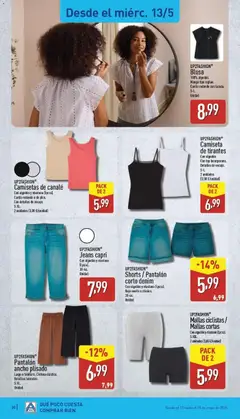 Vista previa UP2FASHION® Shorts / Pantalón corto denim, Con algodón y elastano (Lycra). Bajo vuelto o clásico. 38-44. Unidad válido desde el 11.05.2026 | Página: 20 | Productos: Blusa, Pantalón corto