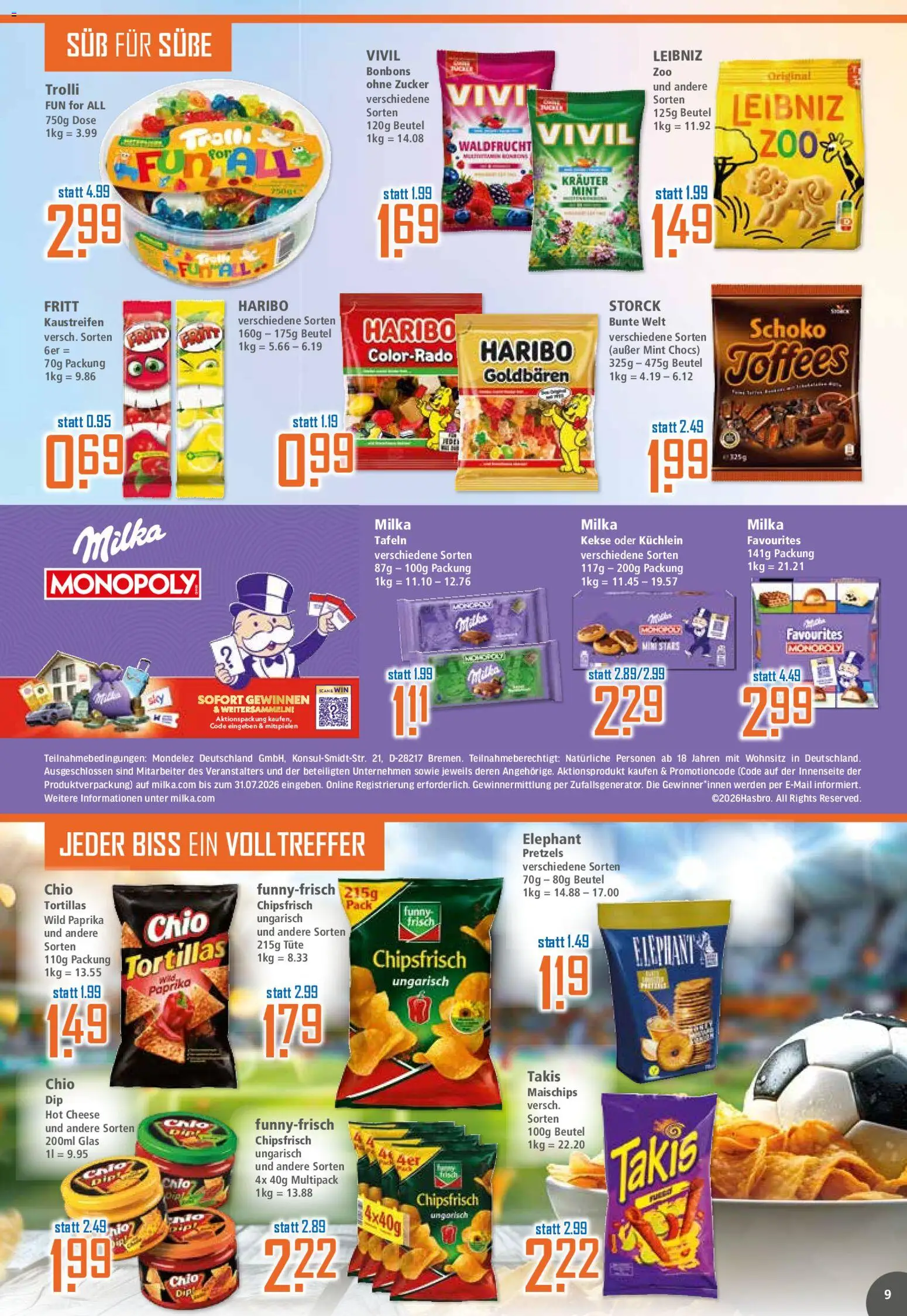 Klaas & Kock Prospekt – gültig ab 15.06.2026 | Seite: 9 | Produkte: Haribo, Milka, Paprika, Zucker