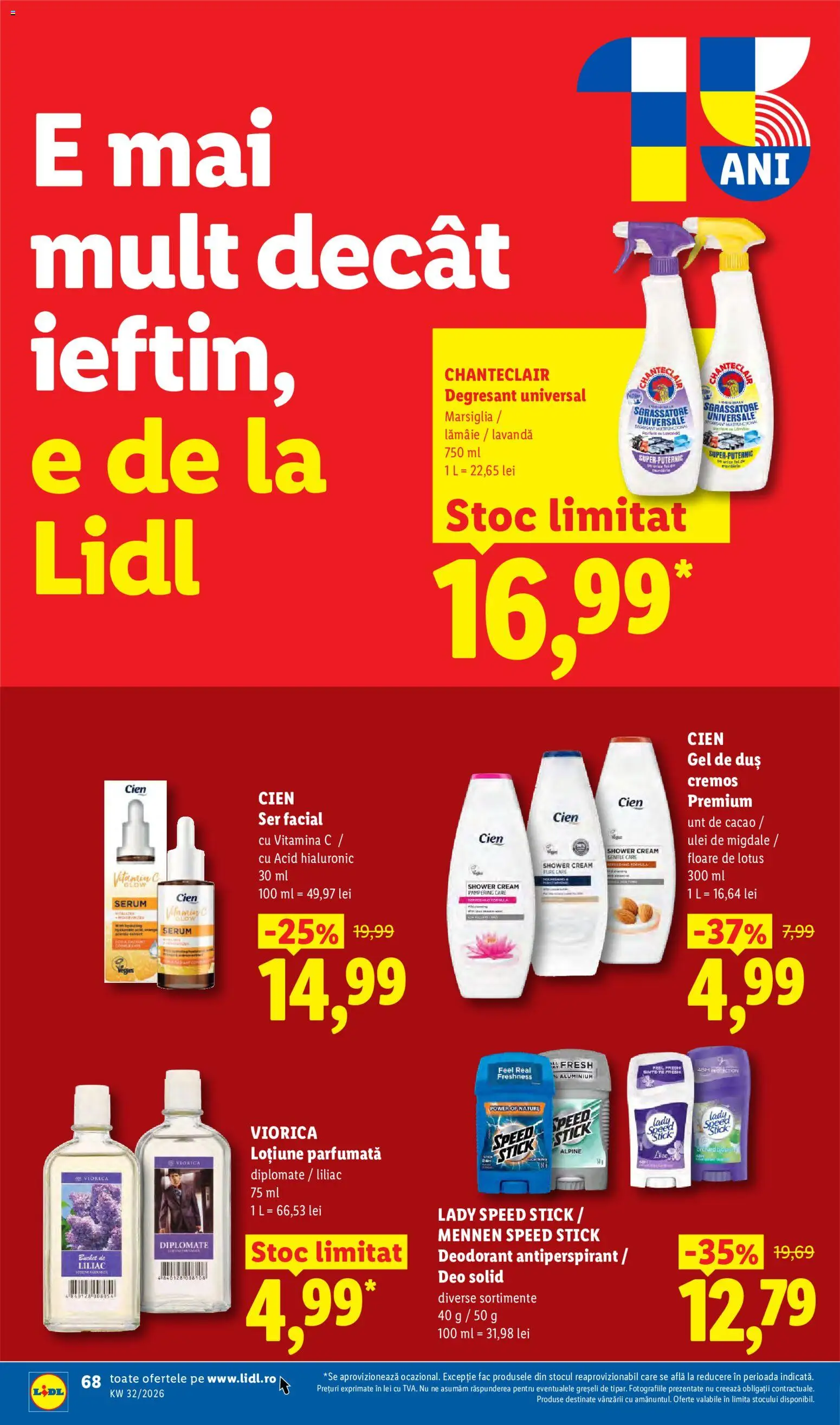 Noul catalog Lidl – valabil de la 03.08.2026 | Pagină: 66 | Produse: Cien, Duș, Antiperspirant, Cacao