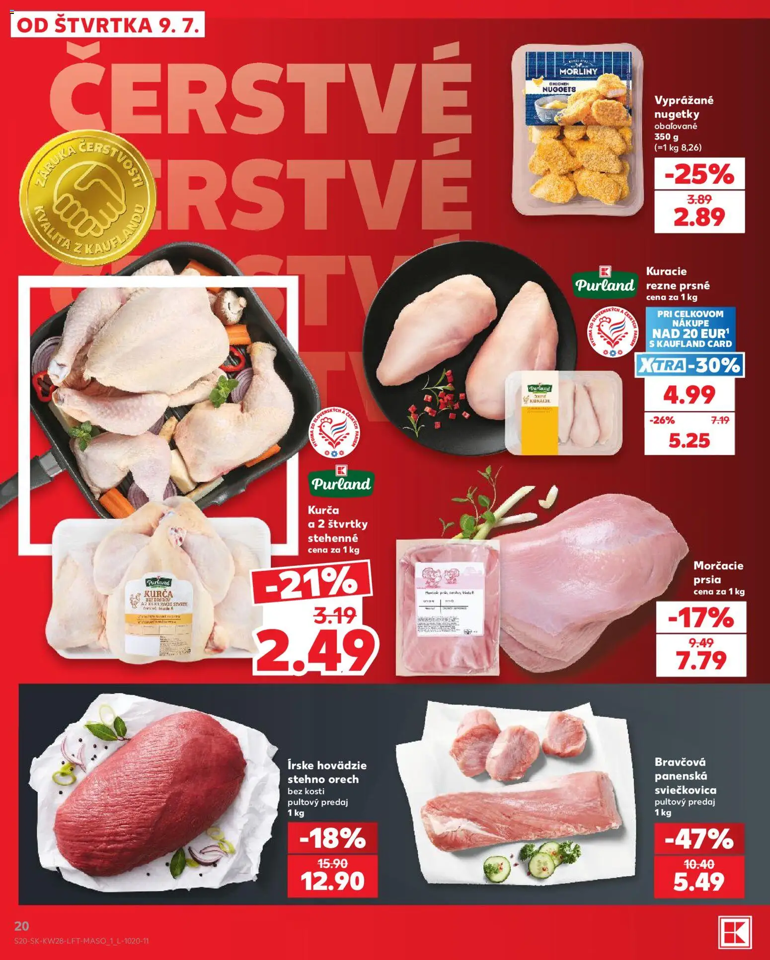 Kaufland SK akciós ujság - amely érvényes a következő dátumtól: 2026.07.09. | Oldal: 20 | Termékek: Nuggets