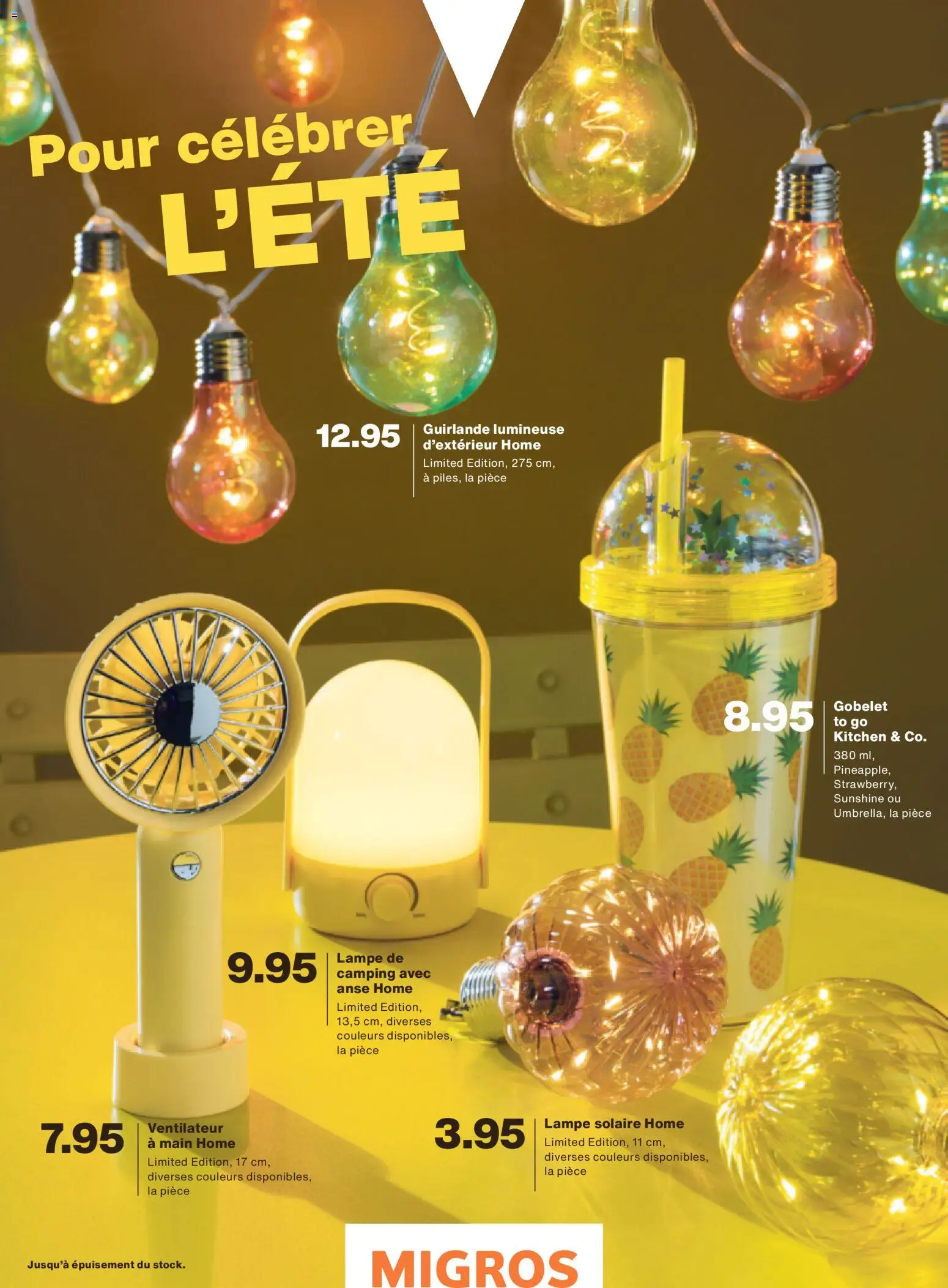 Migros aktionen Magazine FR – gültig ab 10.06.2026 | Seite: 3 | Produkte: String, Lampe