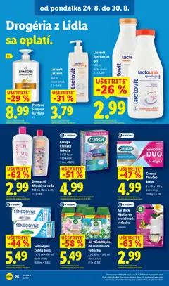 Lidl leták platný od 24.08.2026 | Strana: 36 | Produkty: Mlieko, Zubná pasta, Krém, Voda