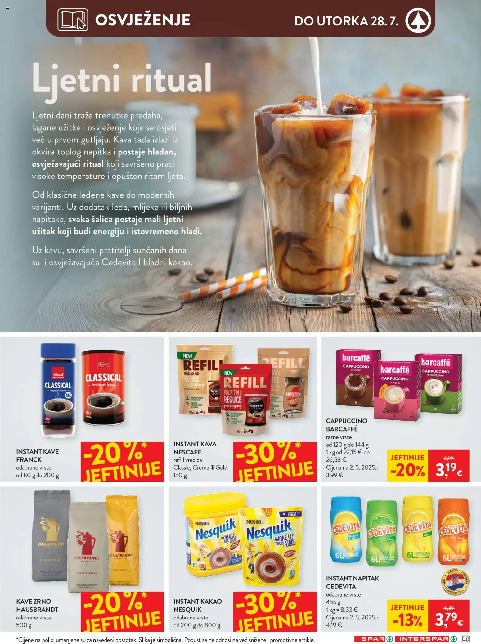 Spar katalog | vrijedi od 22.07.2026 | Stranica: 22 | Proizvodi: Barcaffe, Nesquik, Kakao, Cedevita