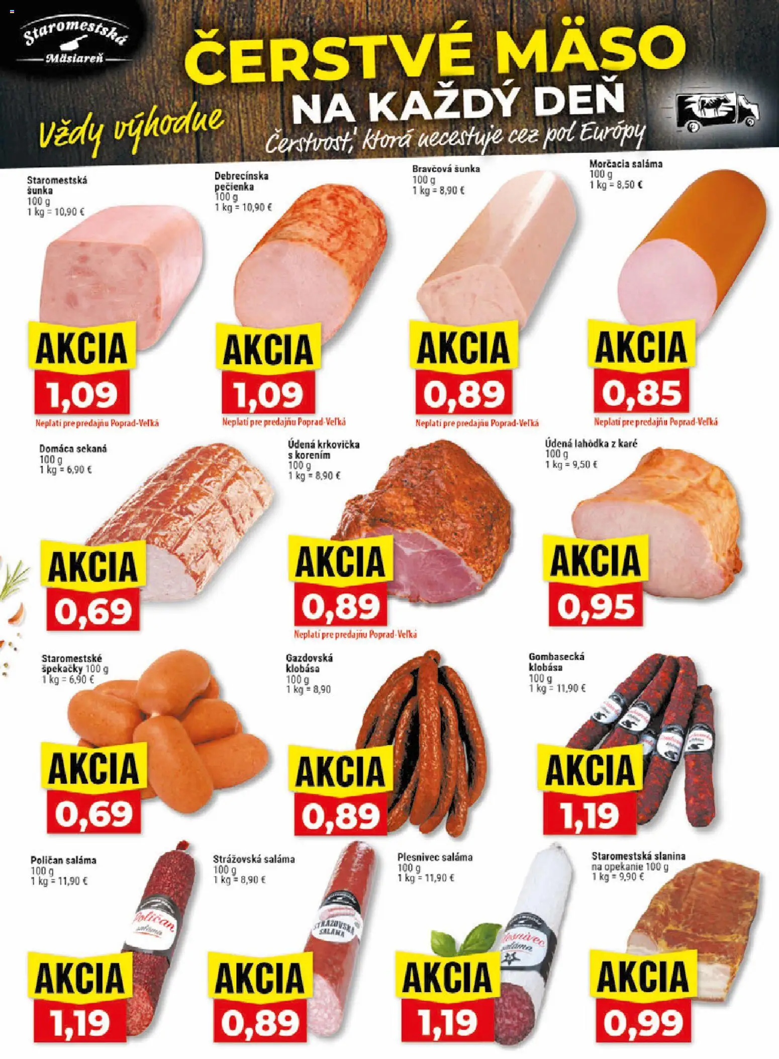 Nové Klas akcie – leták je platný od 31.08.2026 | Strana: 6 | Produkty: Šunka, Slanina, Klobása, Mäso