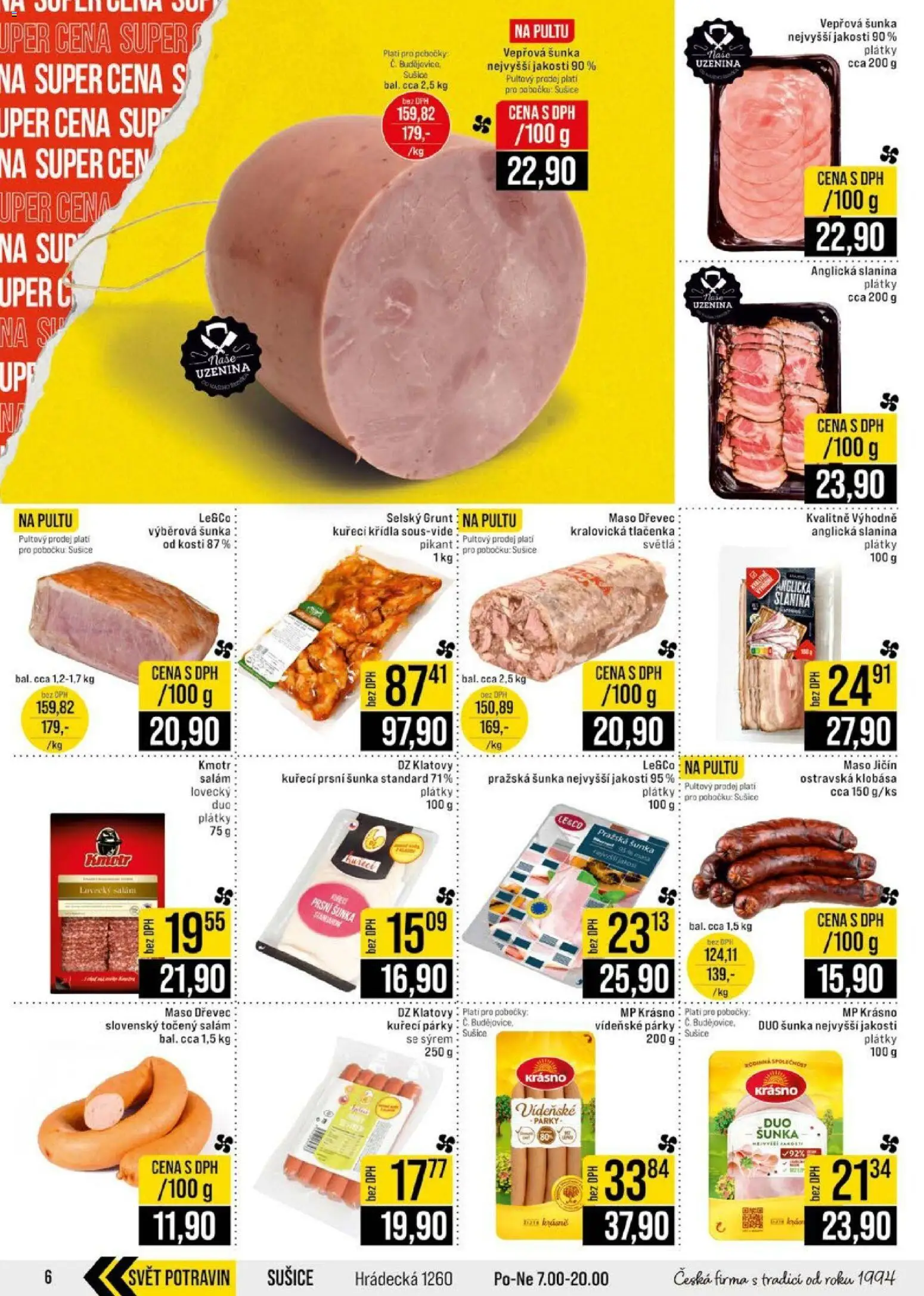 Jip leták - Cash & Carry od 22.07.2026 | Strana: 6 | Produkty: Klobása, Točený salám, Sušiče, Lovecký salám