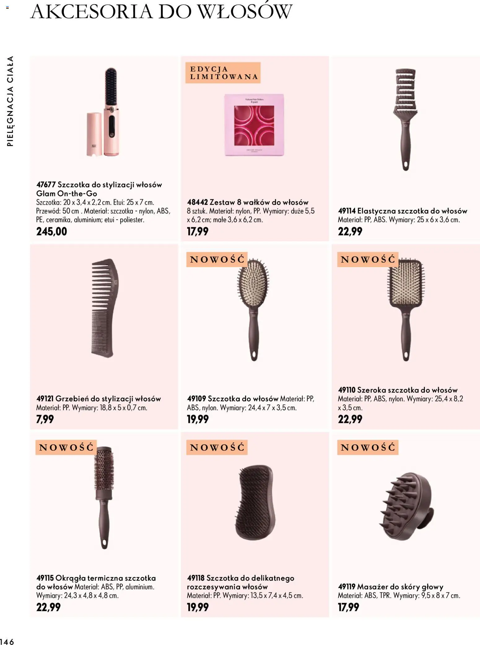 Oriflame Katalog 14 2026 od 30.09.2026 | Strona: 146 | Produkty: Masażer, Szczotka do włosów, Szczotka, Grzebień