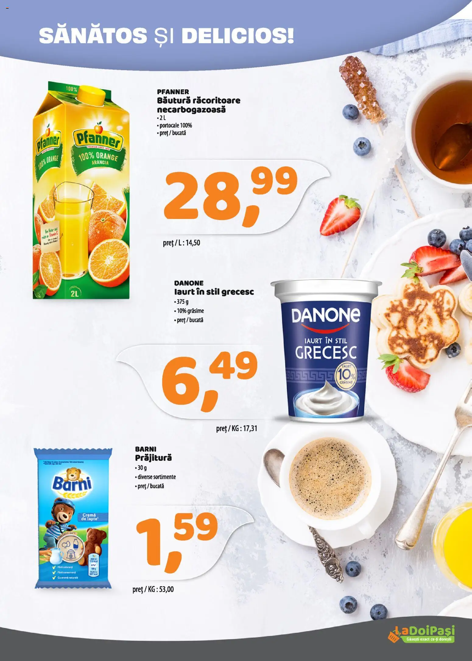 Noul catalog LaDoiPași – valabil de la 01.04.2026 | Pagină: 5 | Produse: Prăjitură, Iaurt, Portocale