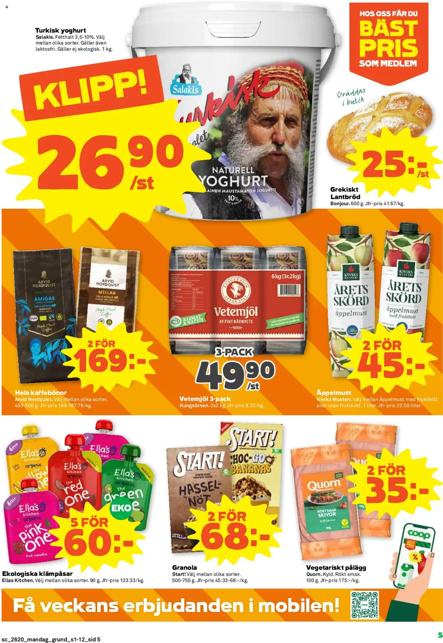 Stora Coop reklamblad aktuell från 11.05.2026 | Sida: 5 | Produkter: Galler, Yoghurt, Lantbröd, Granola