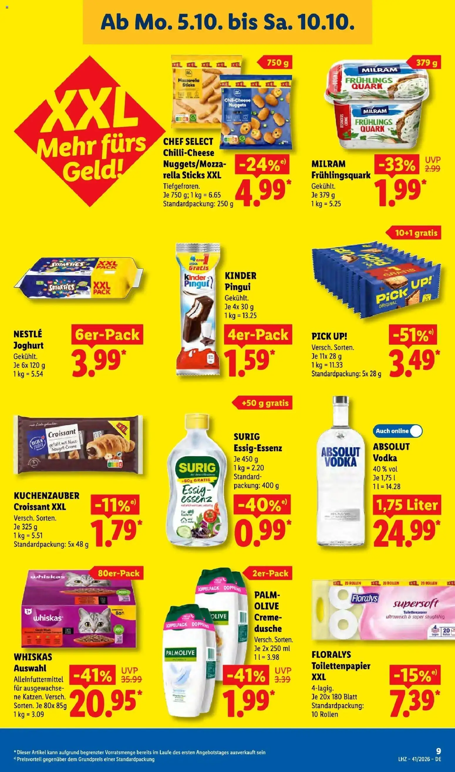 Lidl Prospekt Weikersheim (ab 05.10.2026) zum Blättern » Angebote | Seite: 15 | Produkte: Quark, Joghurt, Mozzarella, Croissant