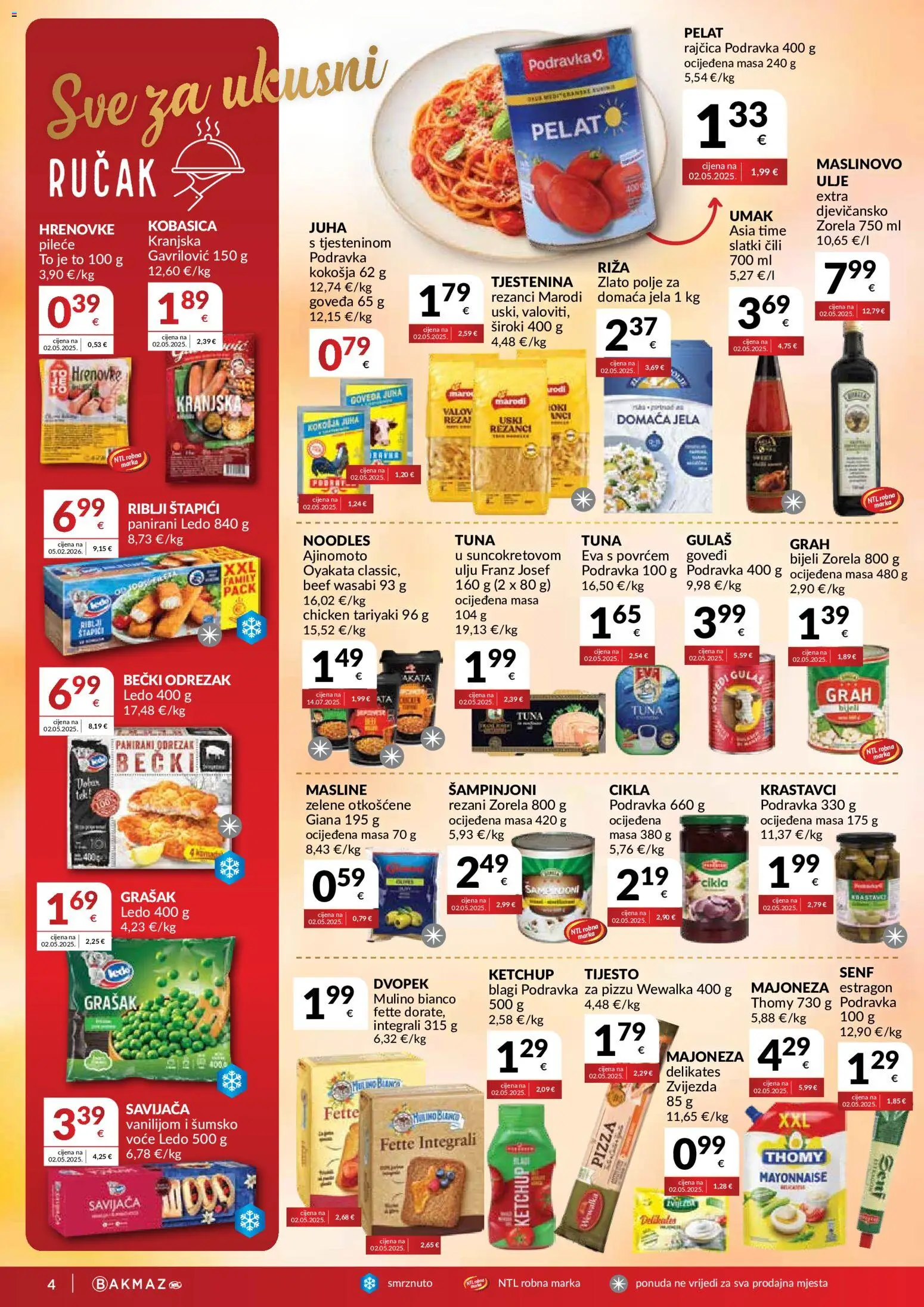Bakmaz katalog | vrijedi od 13.05.2026 | Stranica: 4 | Proizvodi: Dvopek, Voće, Umak, Štapići