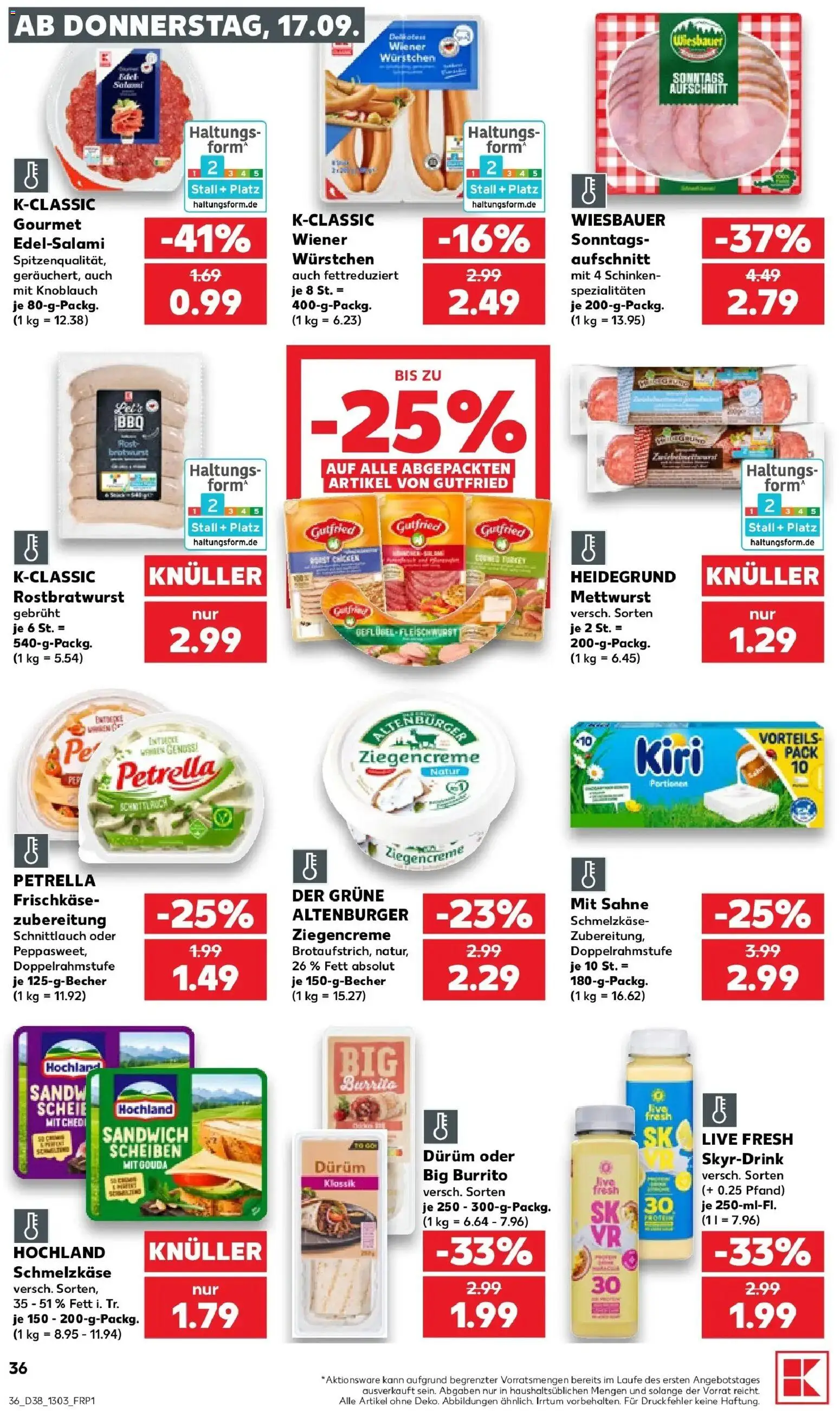 Prospekt Kaufland ab 14.09.2026 » Angebote Online zum Blättern | Seite: 48 | Produkte: Spezialitäten, Knoblauch, Schinken, Frischkase