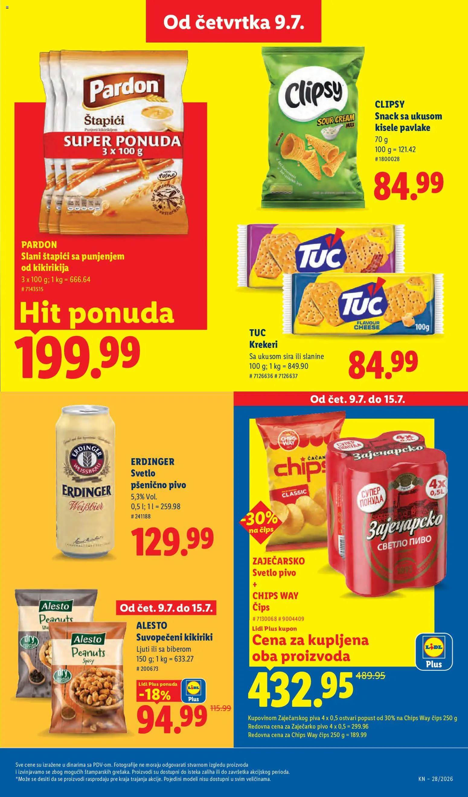 Lidl katalog - važi od 09.07.2026 | Strana: 49 | Proizvode: Čips, Tuc, Kikiriki, Pivo