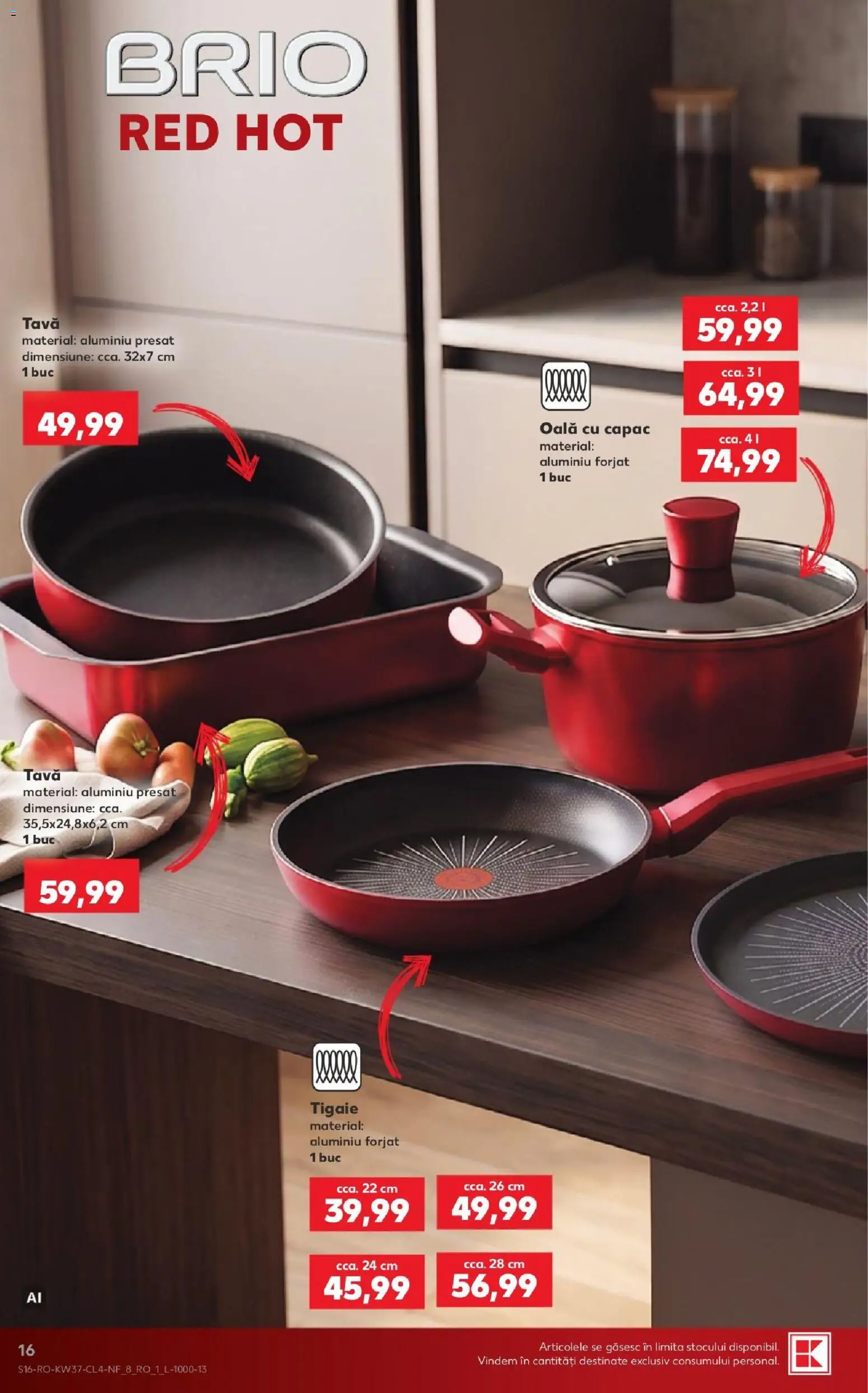 Noul catalog Kaufland – valabil de la 09.09.2026 | Pagină: 16 | Produse: Tava, Tigaie, Oală