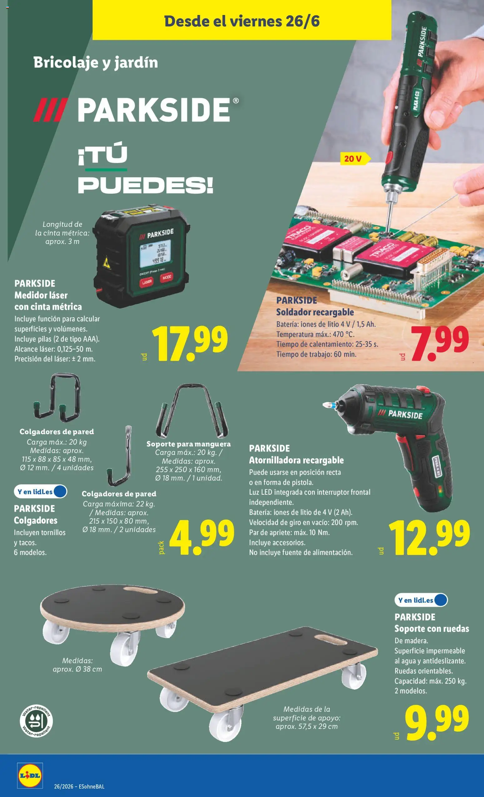 Lidl folleto de bazar │ válido desde el 22.06.2026 | Página: 28 | Productos: Manguera, Batería