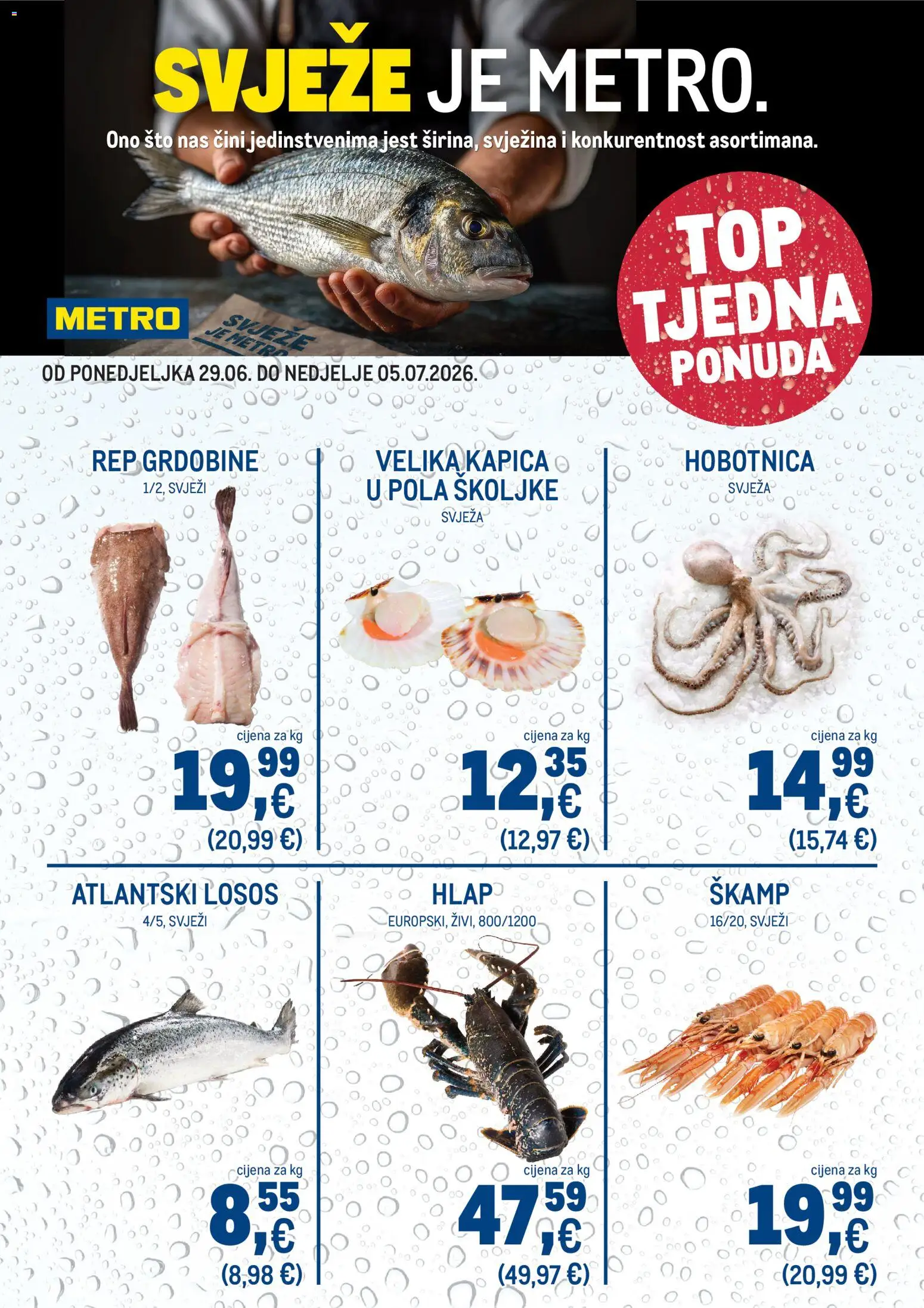 Metro katalog | vrijedi od 29.06.2026 | Stranica: 3 | Proizvodi: Hobotnica, Losos