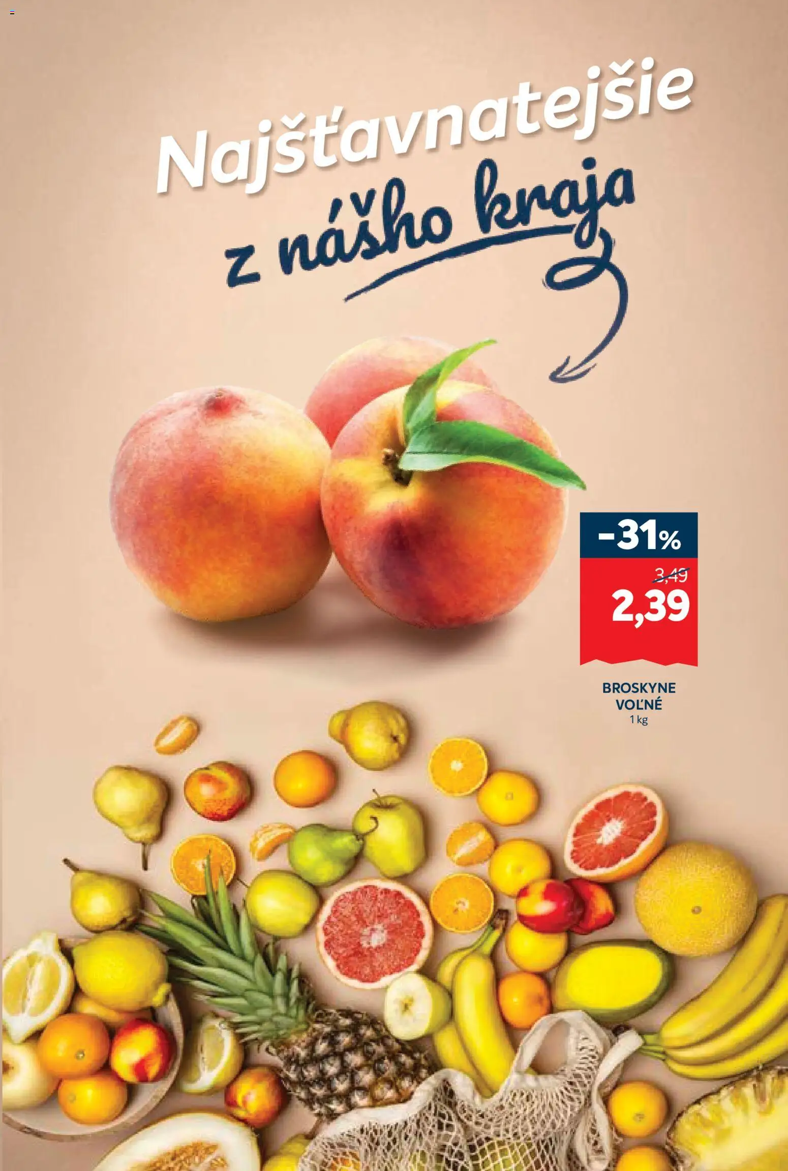 Nové Kraj akcie – leták je platný od 03.09.2026 | Strana: 3 | Produkty: Broskyne