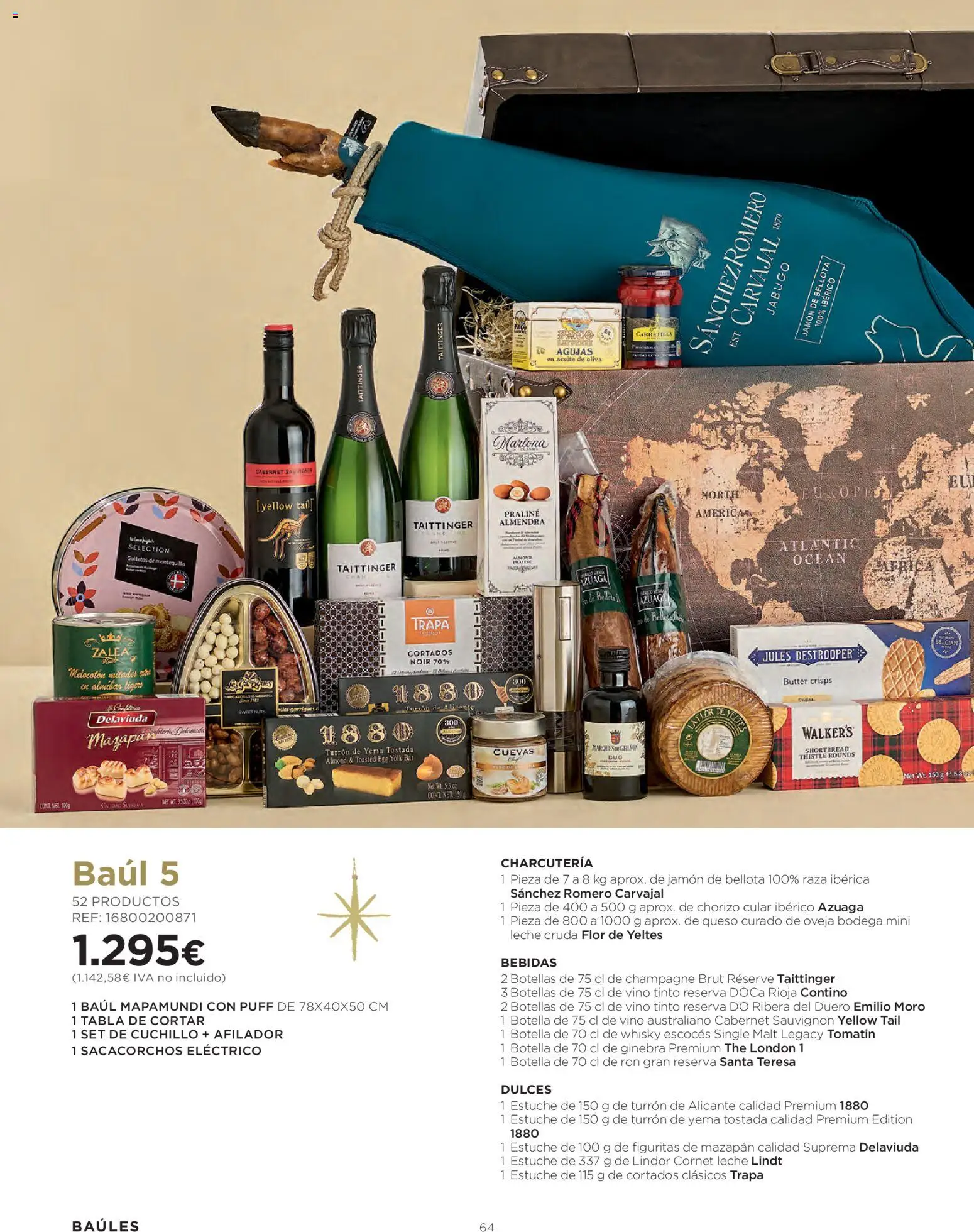 El Corte Inglés Cestas Navidad 2026 Cataluňa │ válido desde el 08/10/2026 | Página: 64 | Productos: Lindor, Whisky, Dulces, Bebidas