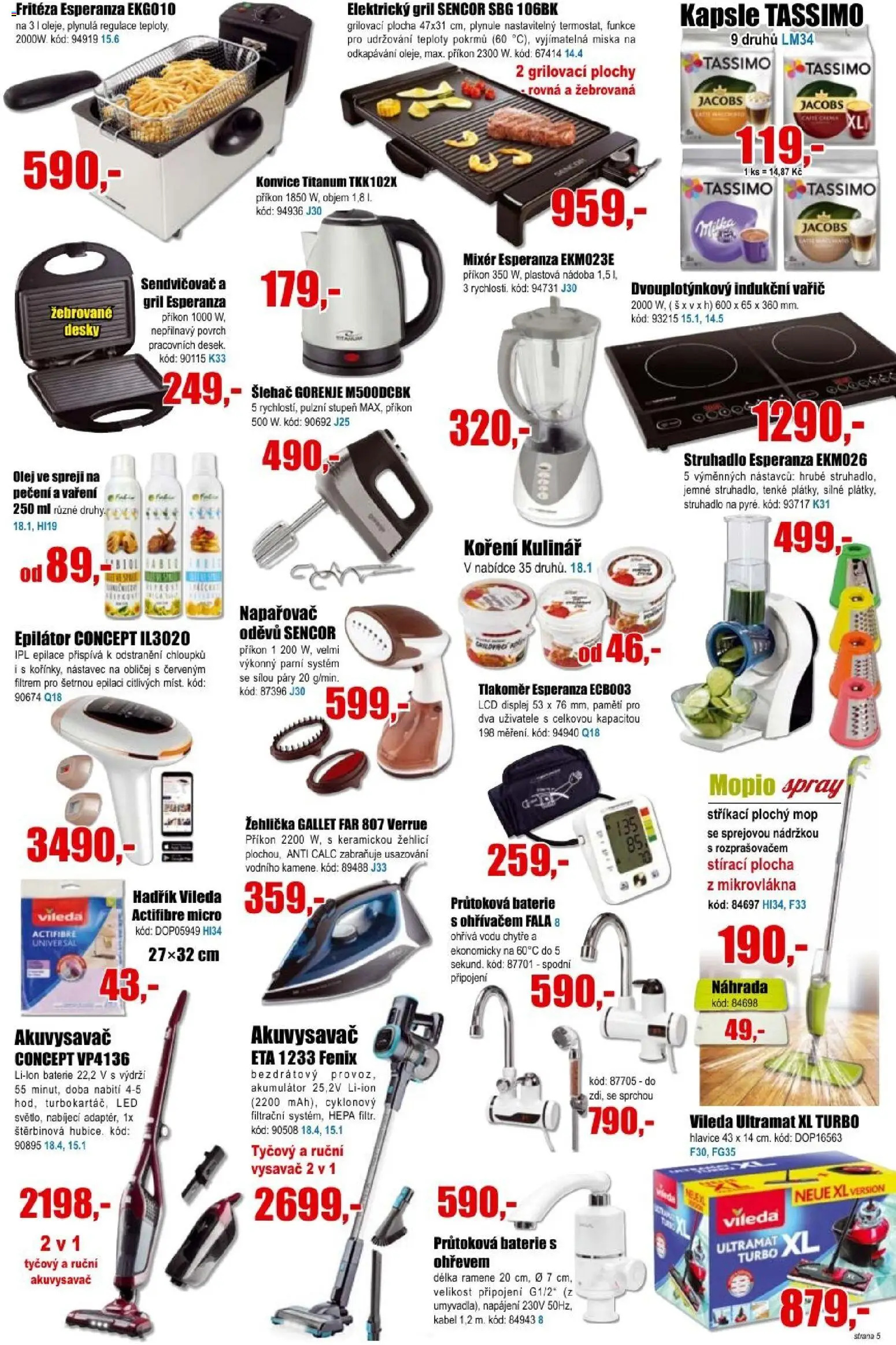 Eva supermarket leták od 24.06.2026 | Strana: 5 | Produkty: Konvice, Vysavač, Mixér, Vařič