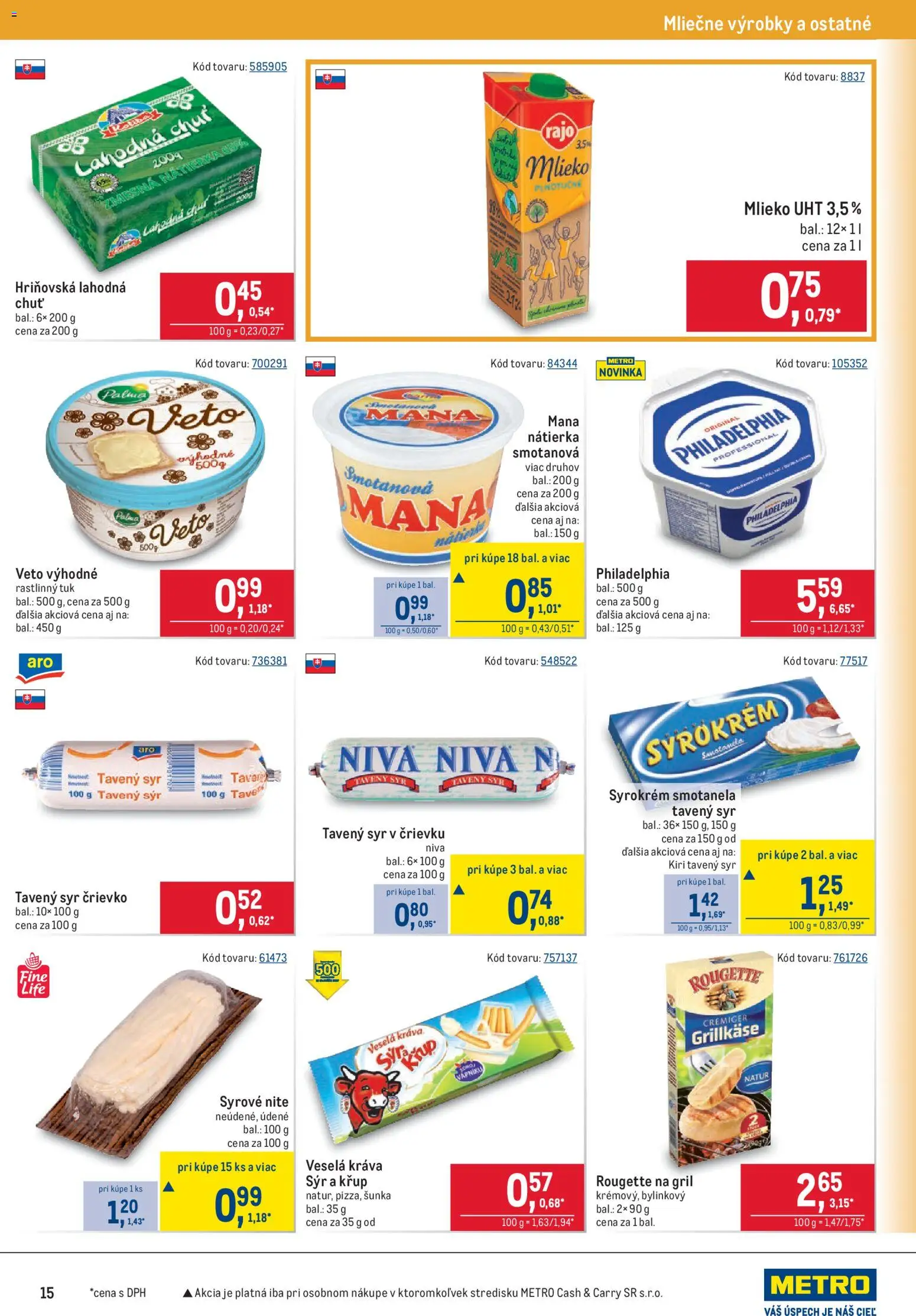Nové Metro akcie – leták je platný od 20.05.2026 | Strana: 15 | Produkty: Gril, Syr, Šunka