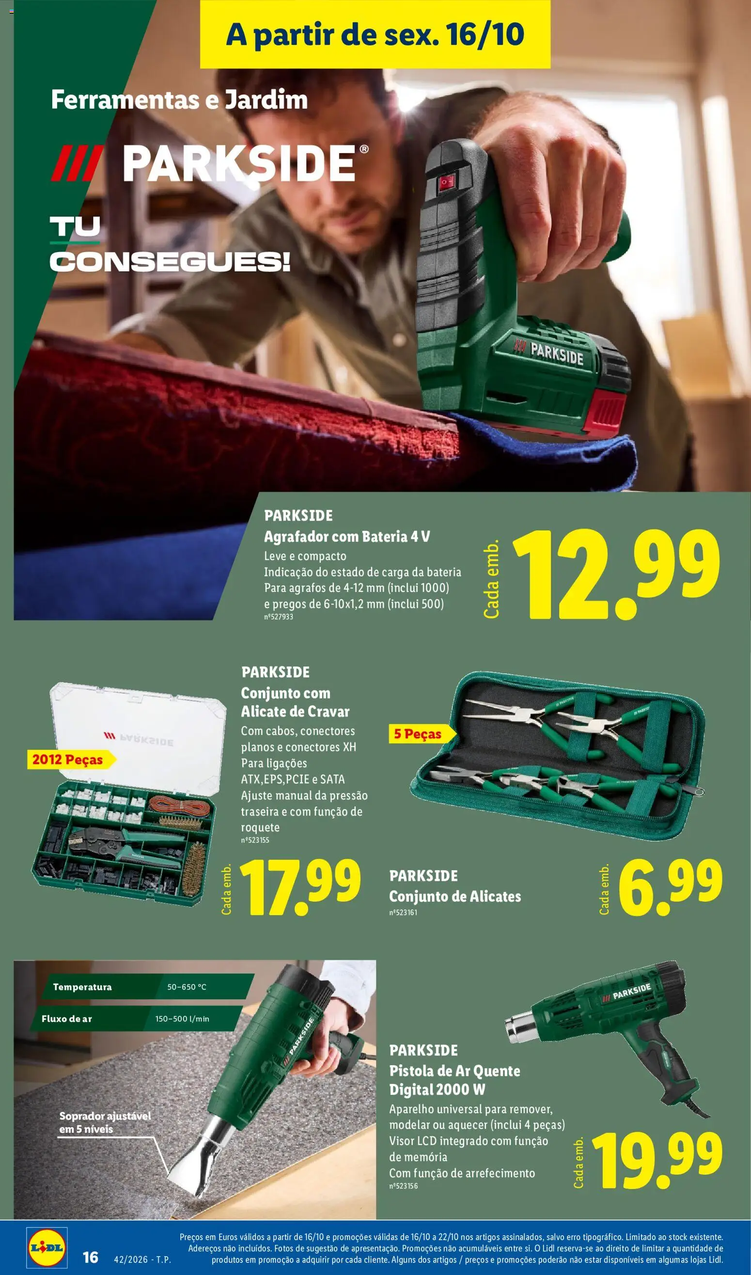 Lidl Promoções Fim de Semana │ válido de 16/10/2026 | Página: 20 | Produtos: Agrafador, Alicate, Ferramentas, Bateria