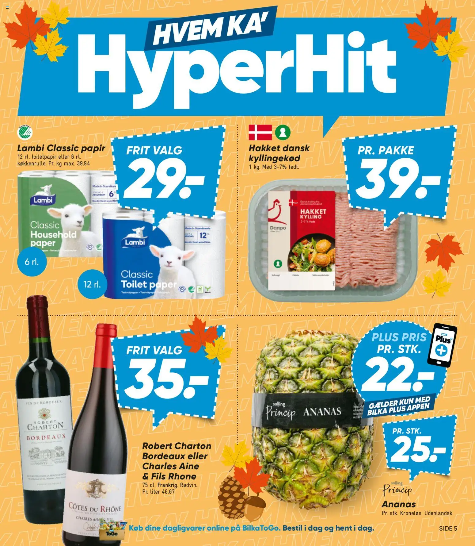 Bilka tilbudsavis – gyldig fra 23/10/2026 | Side: 5 | Produkter: Dagligvarer, Kyllingekød, Ananas, Toilet