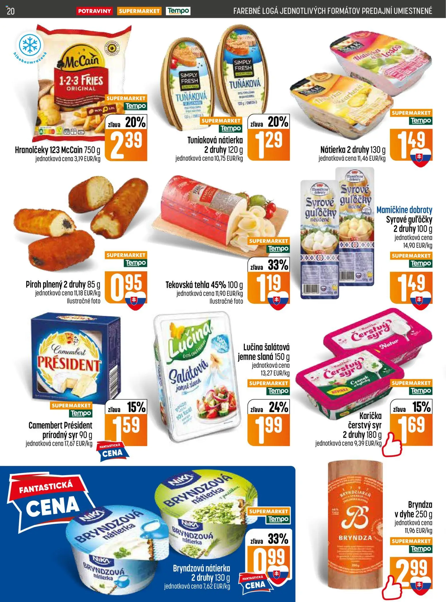 Nové COOP Jednota akcie – leták je platný od 11.06.2026 | Strana: 20 | Produkty: Syr, Bryndza