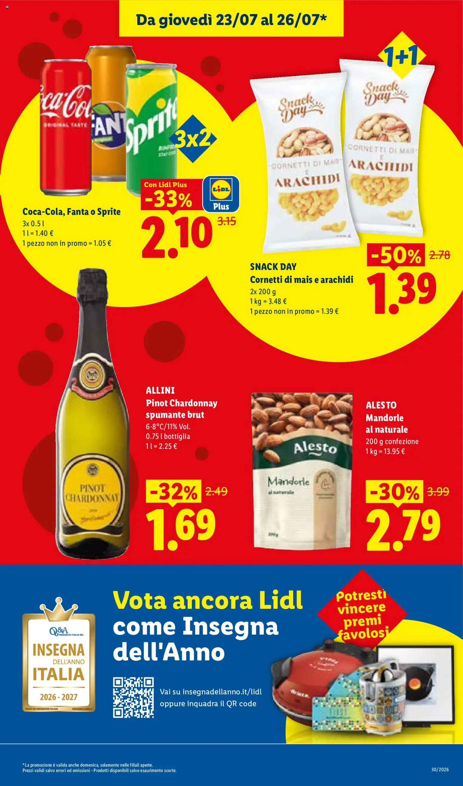 Volantino Lidl del 23/07/2026 | Pagina: 3 | Prodotti: Mandorle, Fanta, Mais, Bottiglia