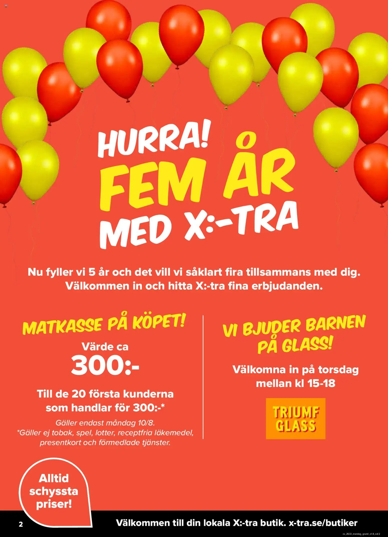 Coop X:-TRA reklamblad aktuell från 10/08/2026 | Sida: 2 | Produkter: Galler, Glass