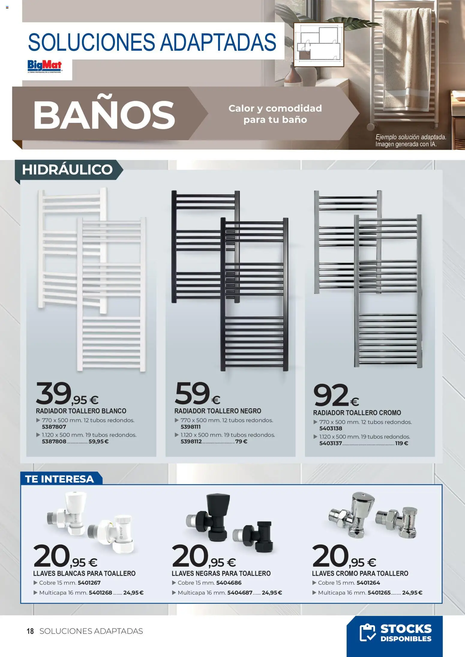 BigMat Calefacción │ válido desde el 05/10/2026 | Página: 18 | Productos: Toallero, Té, Radiador, Baño