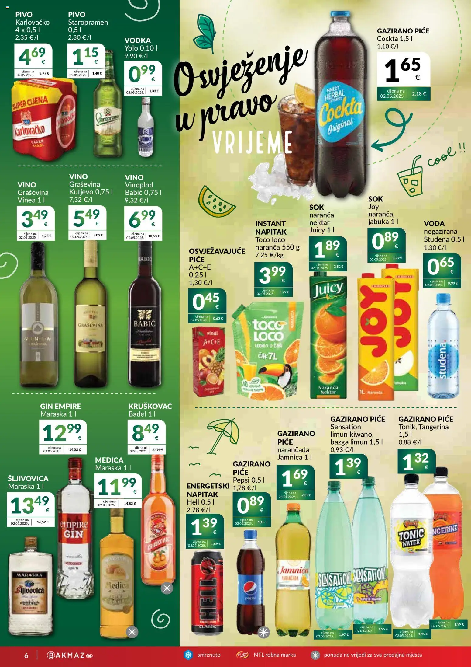 Bakmaz katalog | vrijedi od 10.06.2026 | Stranica: 6 | Proizvodi: Hell, Pepsi, Pivo, Jabuka