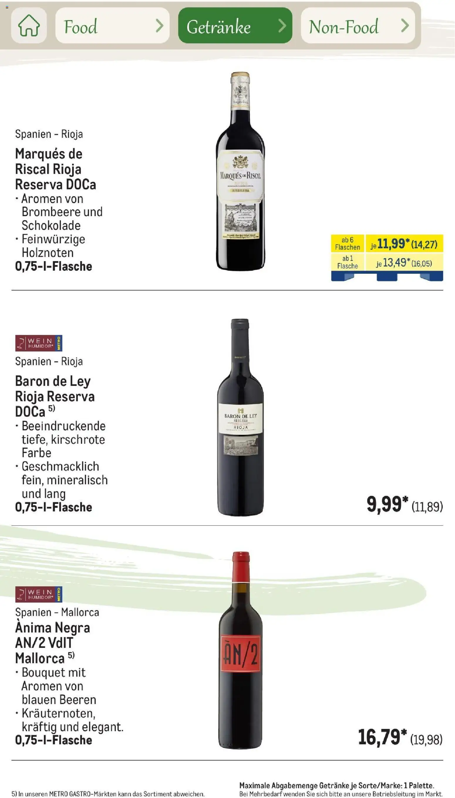 Metro Saisonkatalog Outdoor Dining – gültig ab 01.06.2026 | Seite: 62 | Produkte: Schokolade, Wein