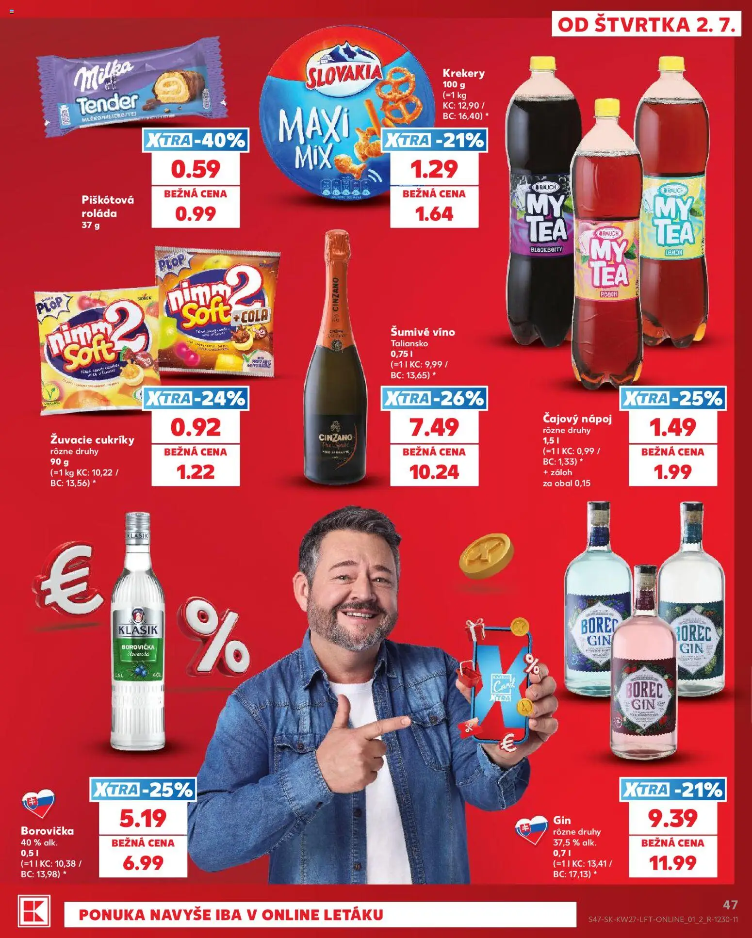 Nové Kaufland akcie – leták je platný od 02.07.2026 | Strana: 47 | Produkty: Víno, Borovička, Cukríky, Šumivé víno