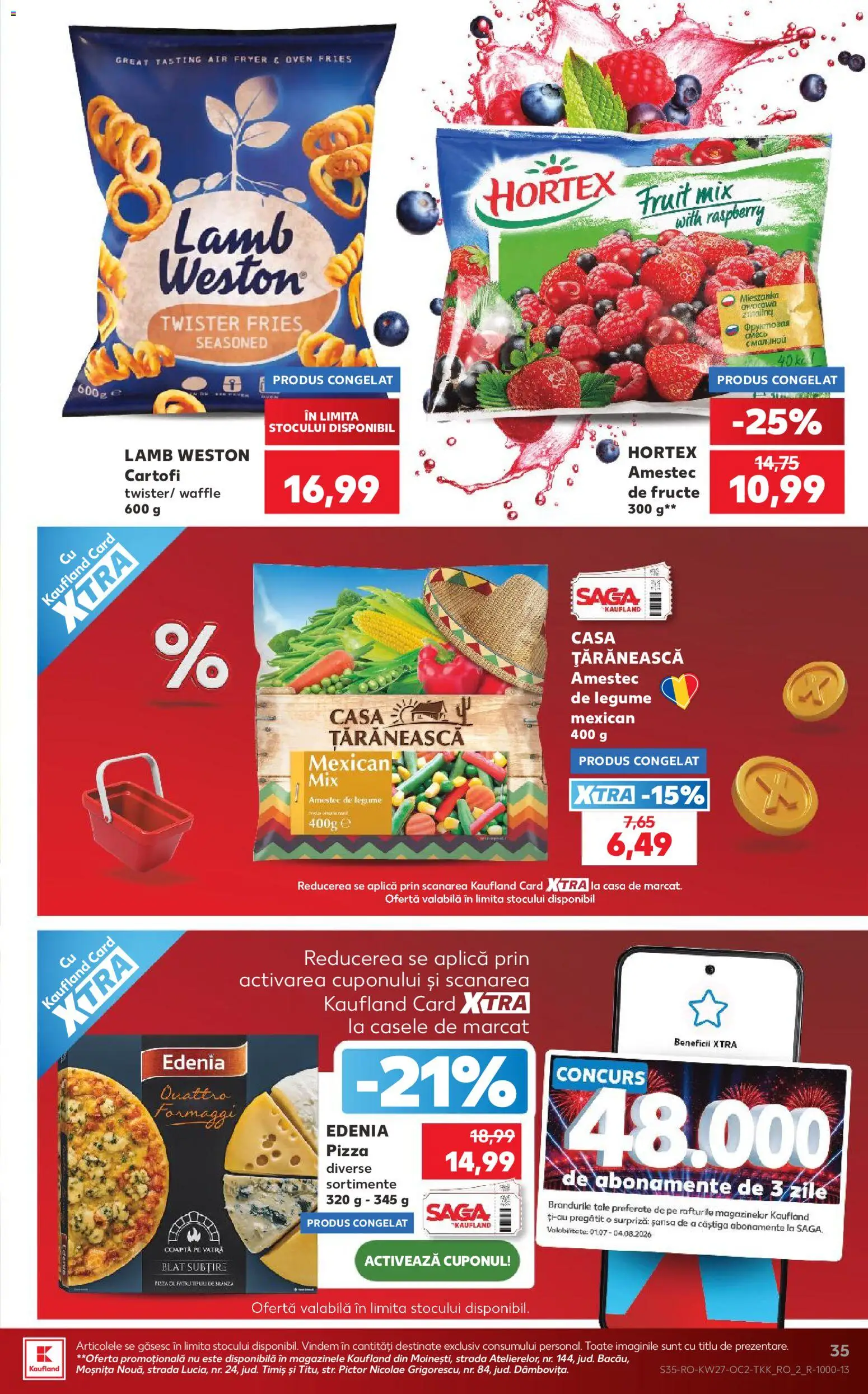 Noul catalog Kaufland – valabil de la 01.07.2026 | Pagină: 35 | Produse: Pizza, Cartofi, Legume, Fructe