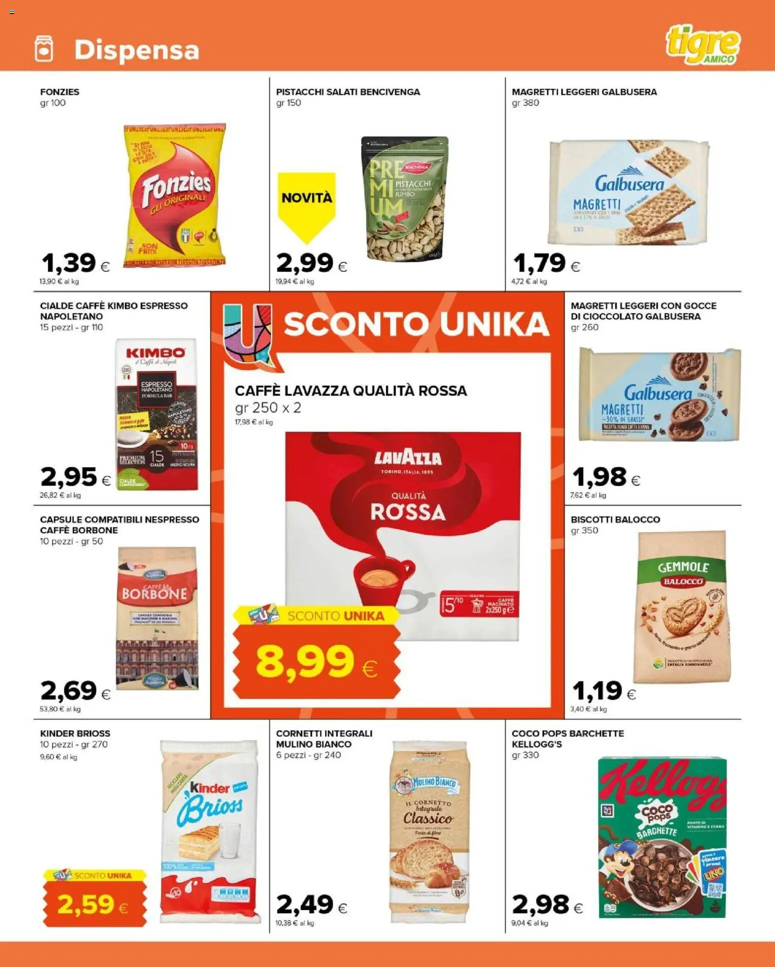 Volantino Tigre del 20.05.2026 | Pagina: 9 | Prodotti: Caffè, Cioccolato, Cornetto, Latte