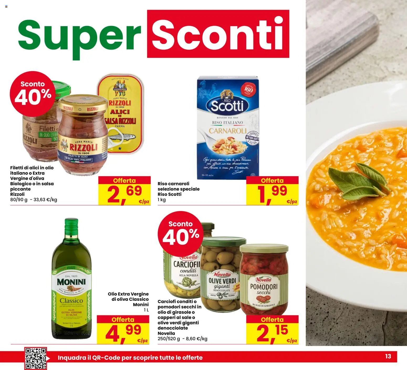 Volantino Eurospar del 29/10/2026 | Pagina: 13 | Prodotti: Riso Carnaroli, Salsa, Olive, Alici