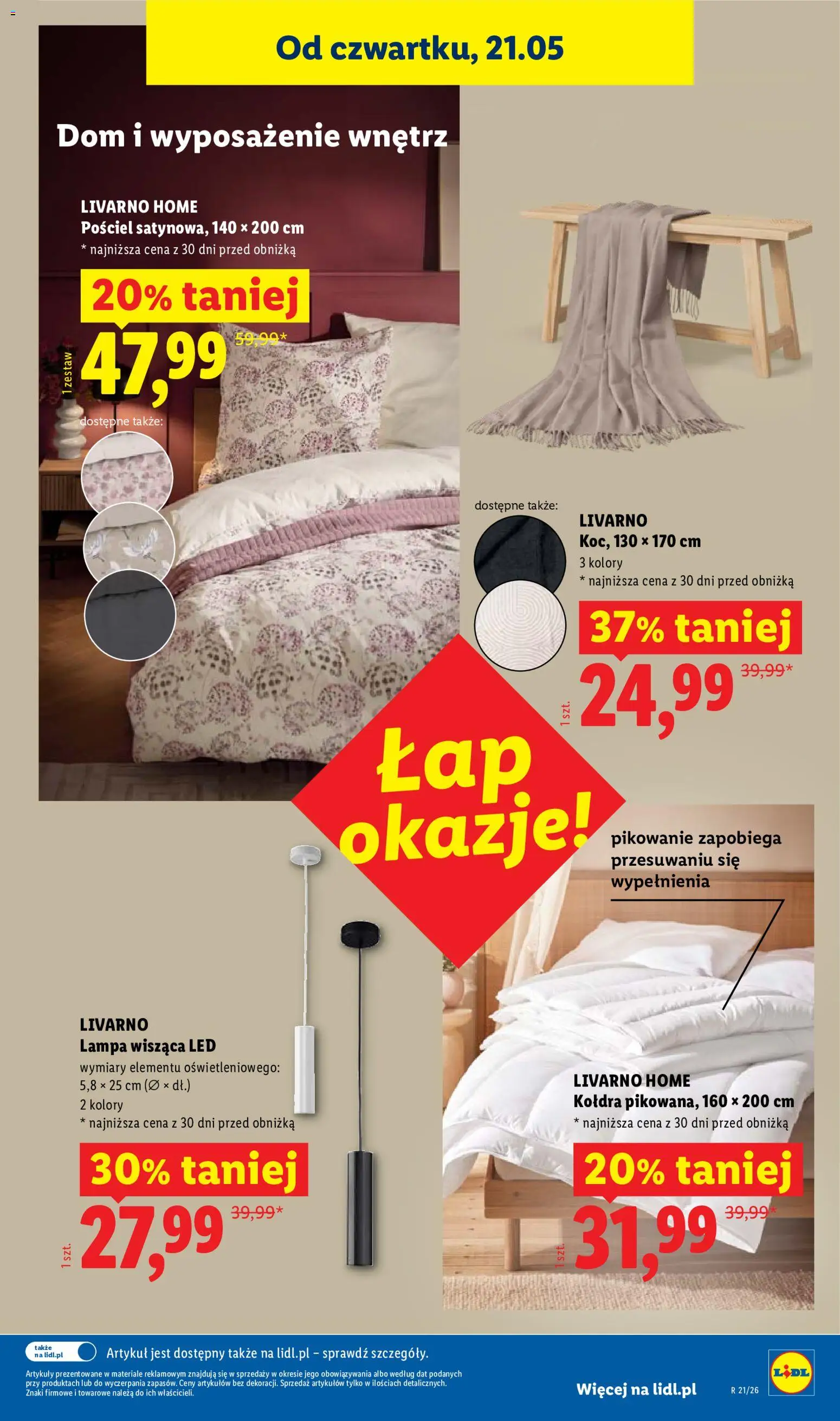Lidl Katalog od 18.05.2026 | Strona: 35 | Produkty: Pościel, Lampa, Kołdra