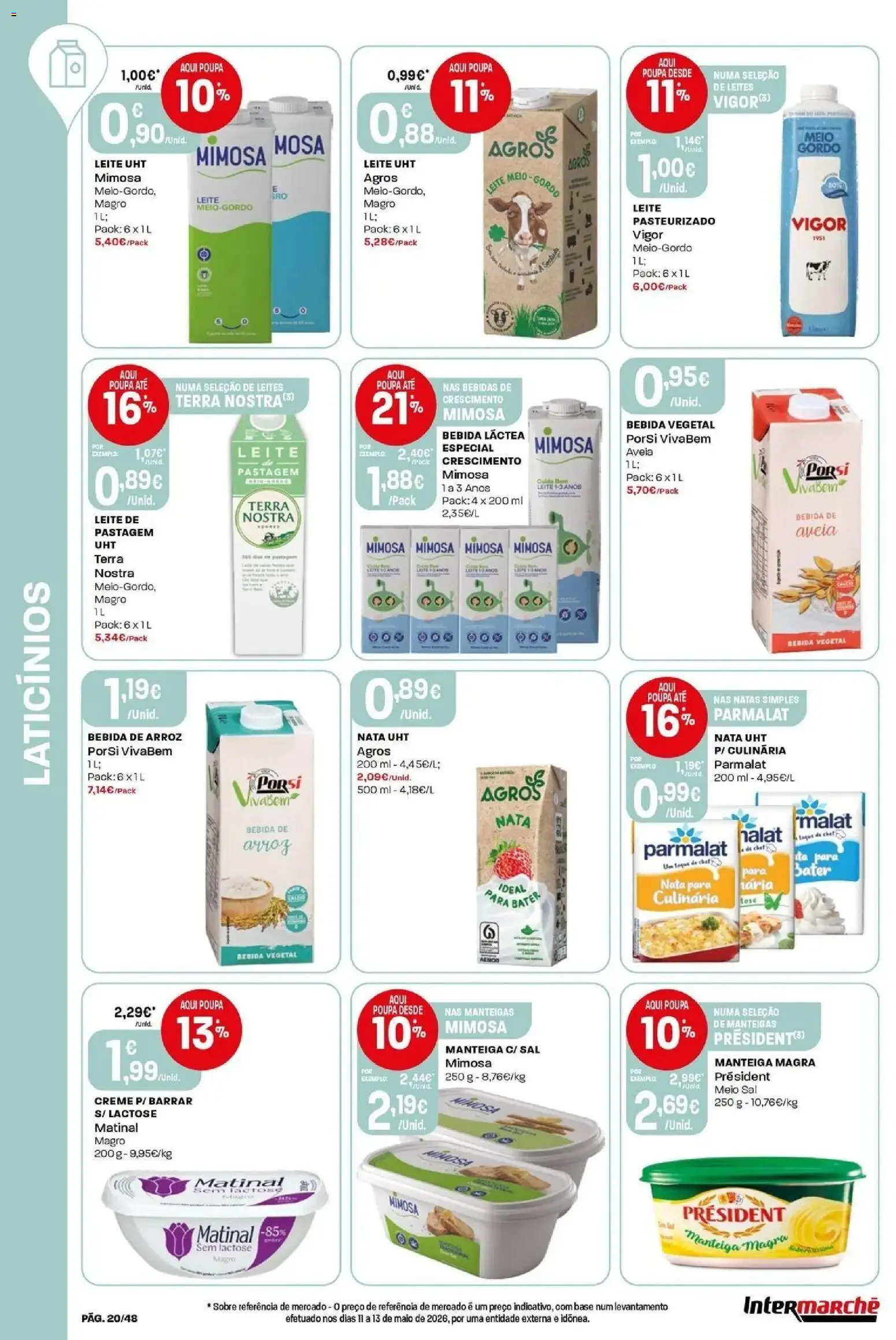 Intermarché - Isto é que são preços BAIXOS! │ válido de 18/06/2026 | Página: 20 | Produtos: Aveia, Leite, Manteiga, Bebida