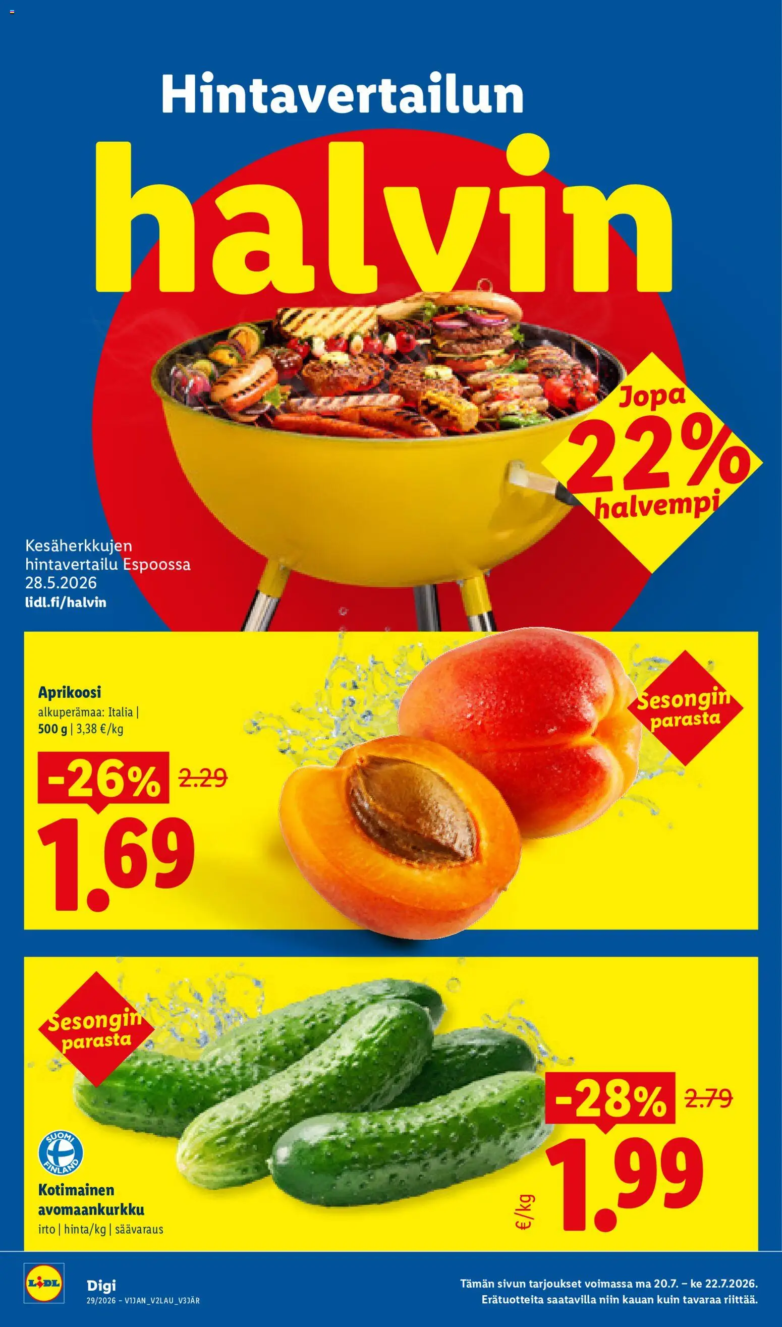 Lidl tarjoukset – voimassa 16/07/2026 alkaen | Sivu: 22 | Tuotteet: Aprikoosi