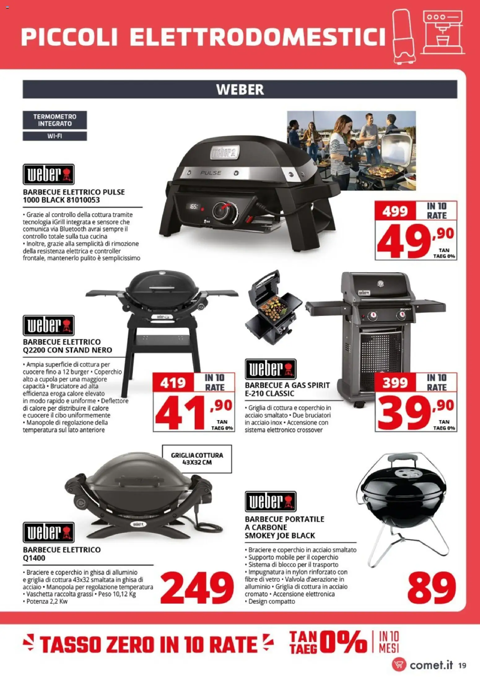 Volantino Comet del 18/07/2026 | Pagina: 19 | Prodotti: Barbecue, Barbecue a gas, Alluminio, Griglia