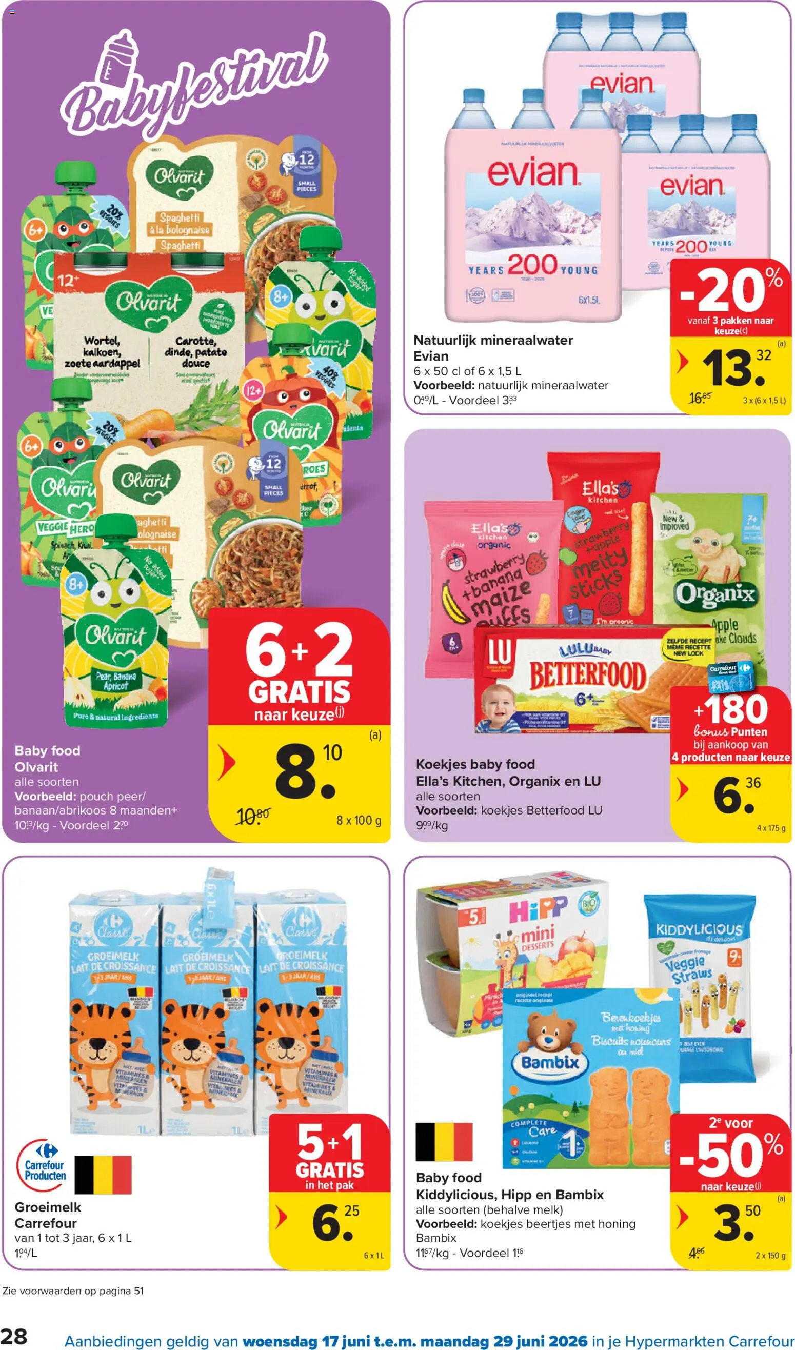 {H1} | Pagina: 28 | Producten: Koekjes, Aardappel, Mineraalwater, Melk