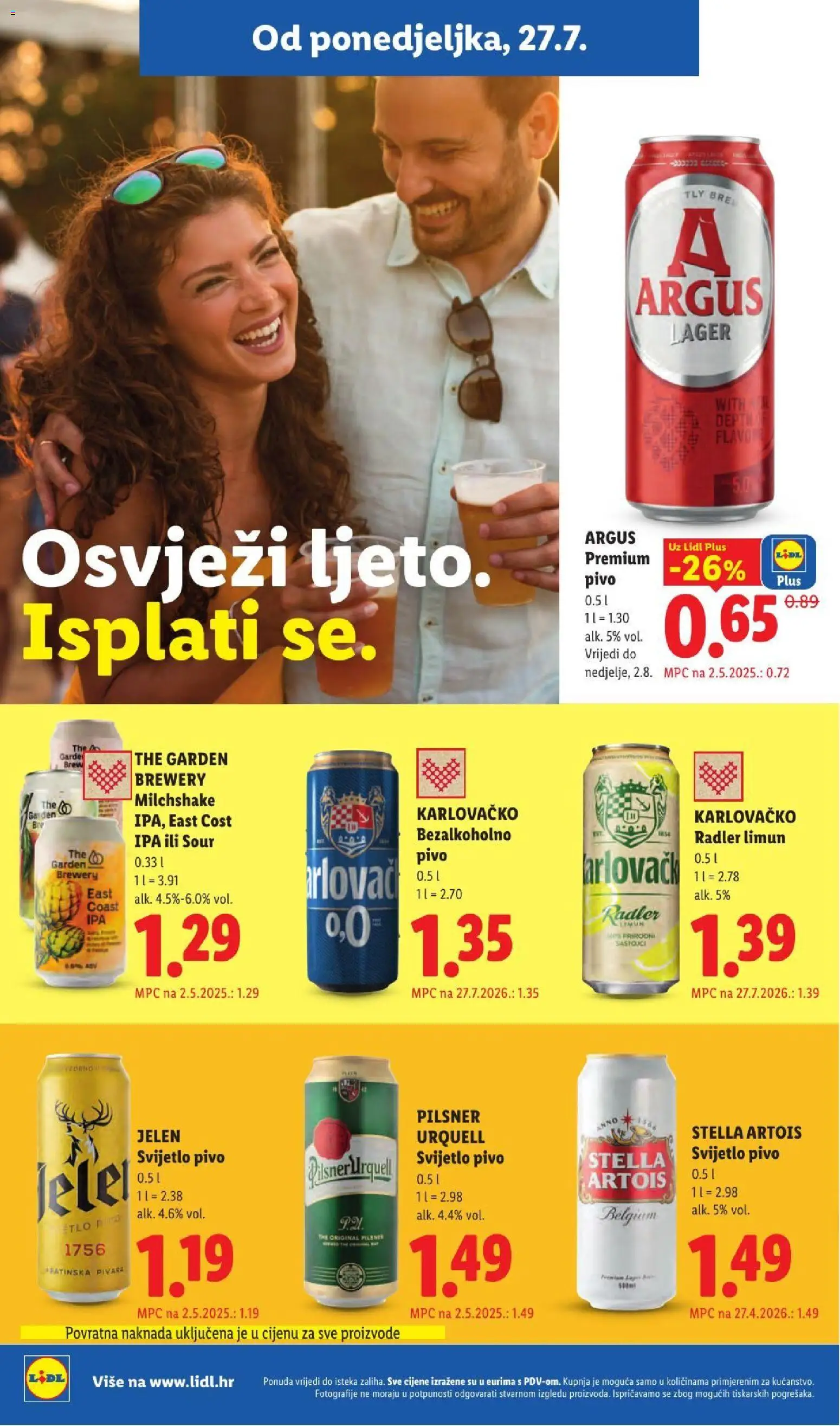 Lidl katalog | vrijedi od 23.07.2026 | Stranica: 8 | Proizvodi: Radler, Karlovačko, Pivo, Limun