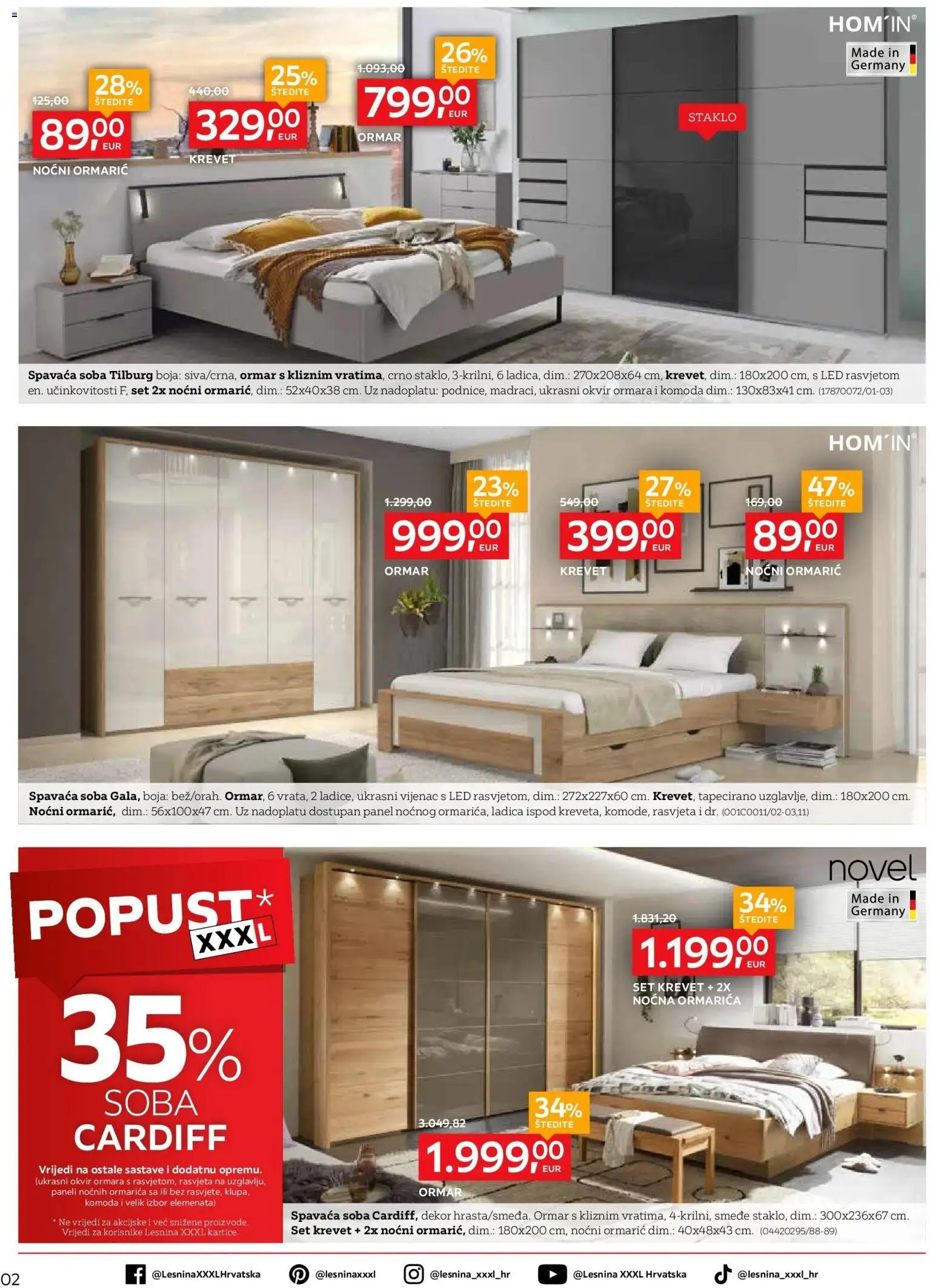 Lesnina katalog | vrijedi od 27.04.2026 | Stranica: 2 | Proizvodi: Krevet, Spavaća soba, Noćni ormarić, Rasvjeta